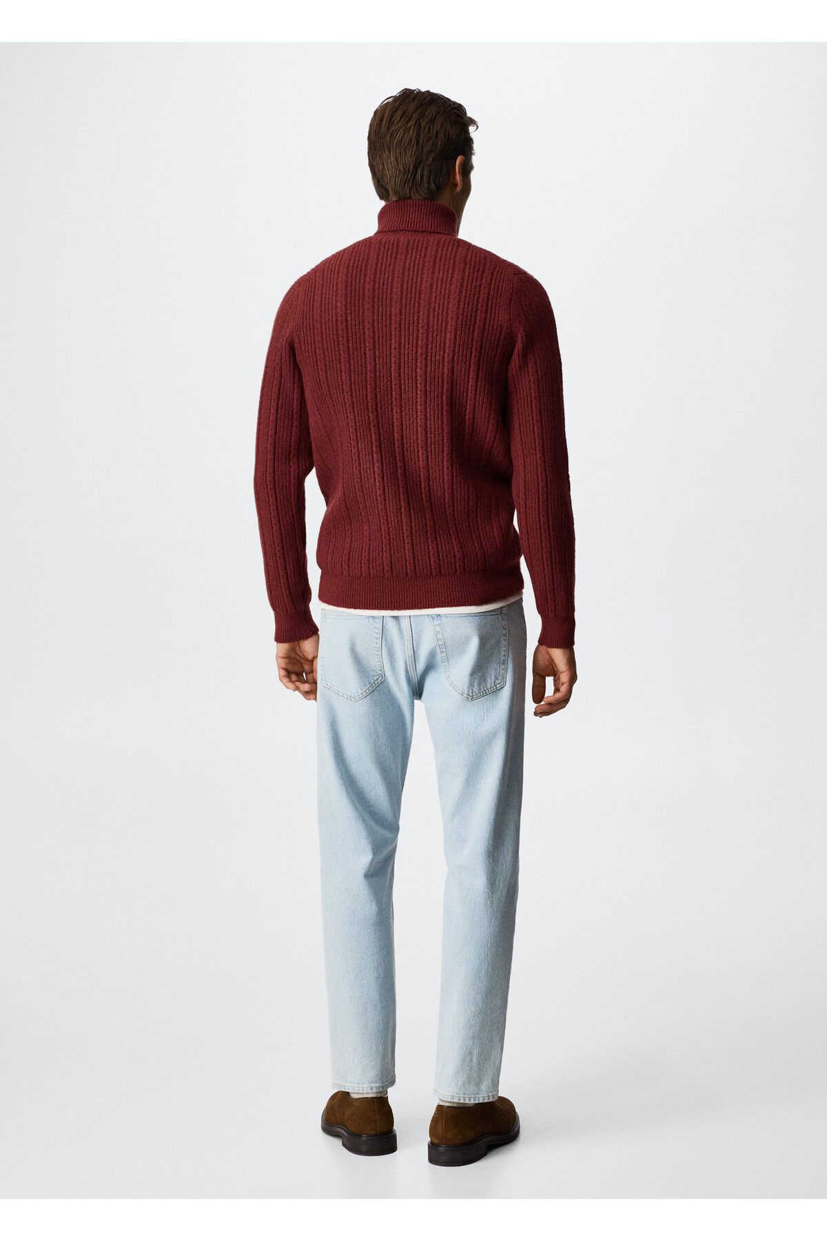 MANGO Man-Claret Red pánsky sveter pre dospelých37007715 9