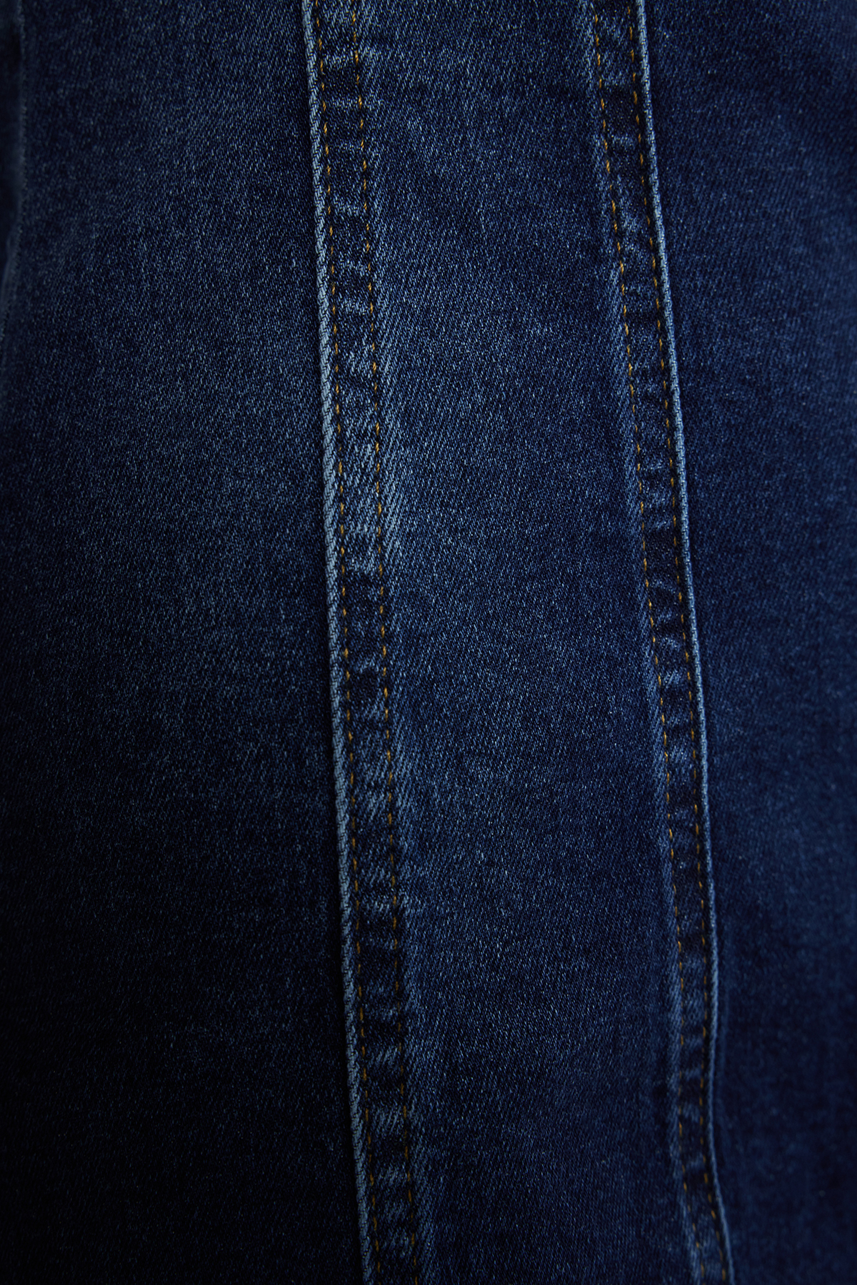 Trendyolmilla  Mavi Dikiş Detaylı Fitted/Vücuda Oturan Mini Comfort/Esnek Denim Elbise TWOSS24EL00284 - Görsel 11