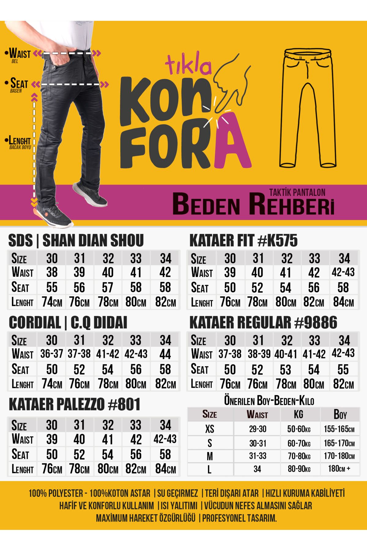 KonforA-KataEr Palazzo Blugi Barbati Pantaloni Tactici Vara Iarna 4 Sezoane 2