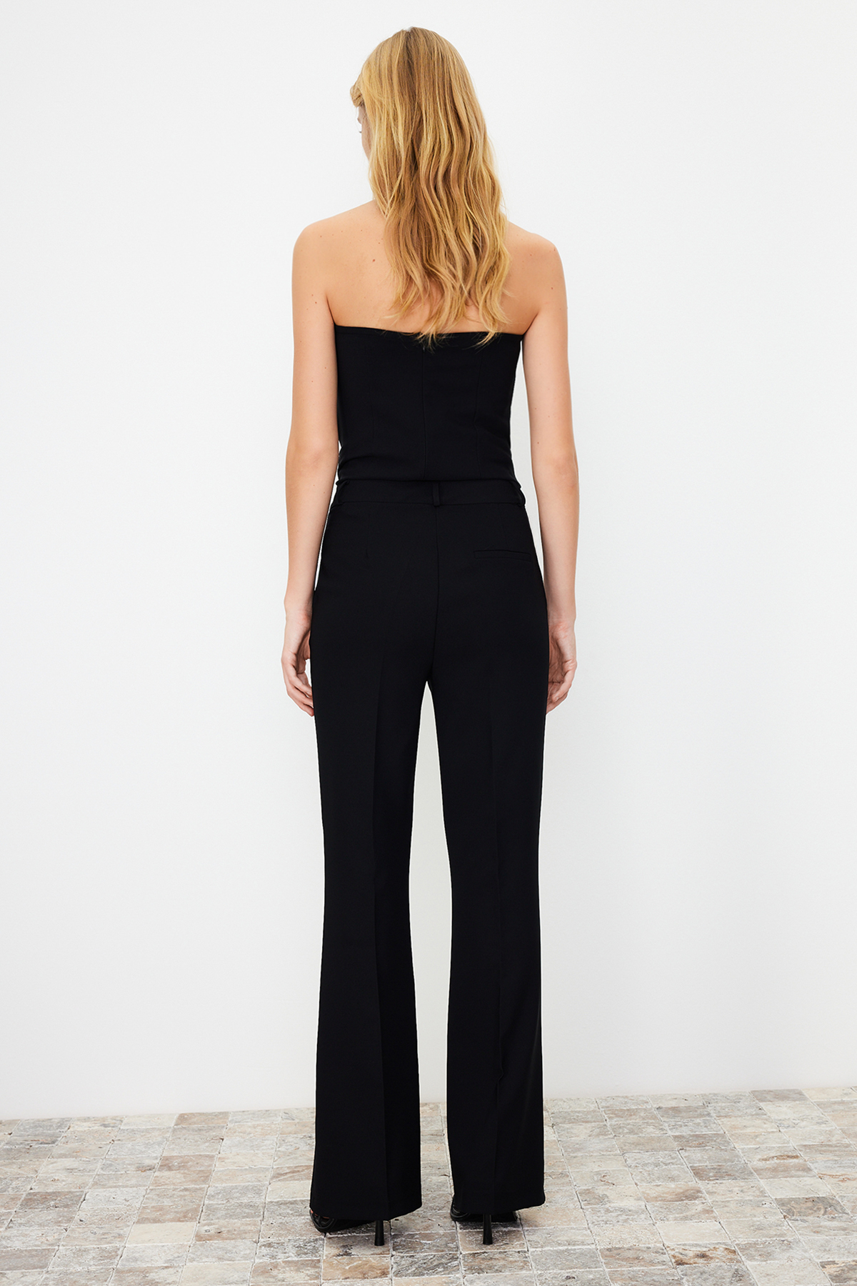 Trendyolmilla  Siyah Bootcut/Çizme Paça Dokuma Pantolon TWOSS24PL00024 - Görsel 7