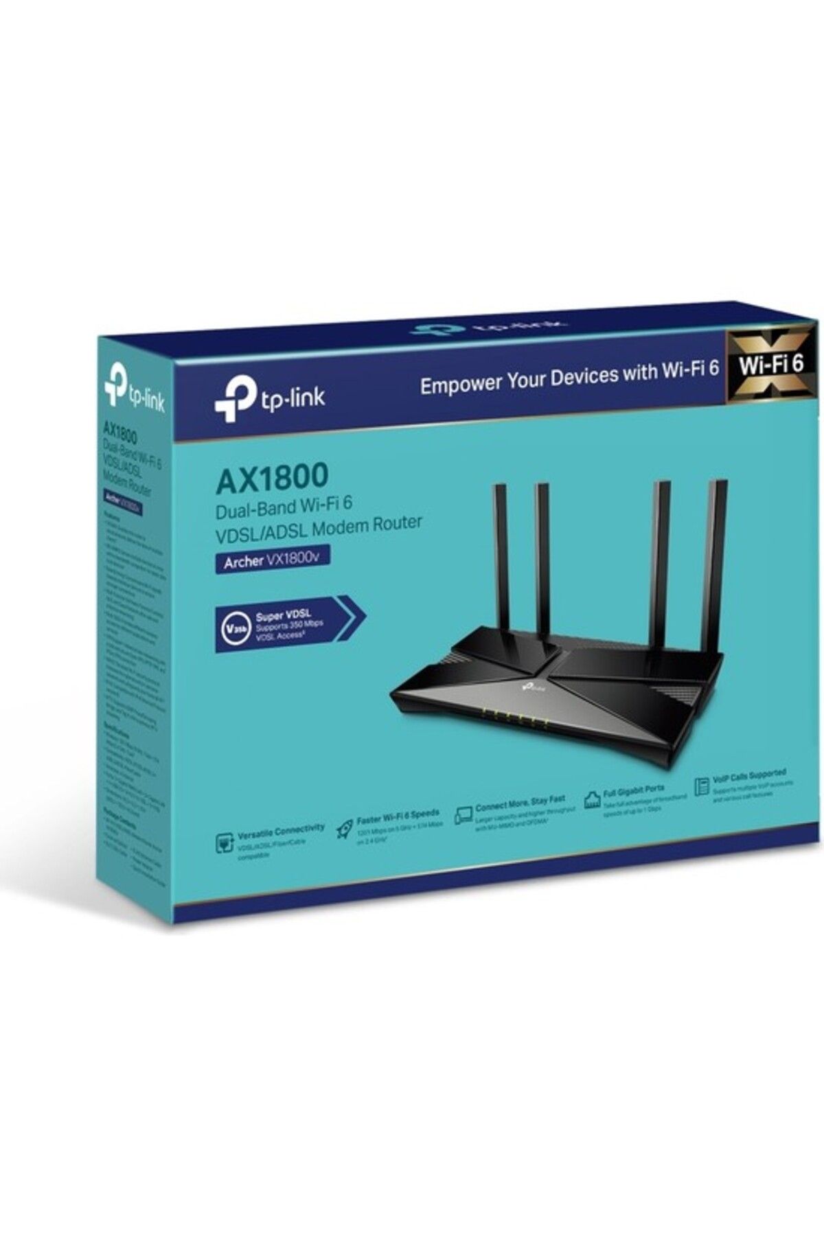 sommeow Tp Archer Vx1800V, Ax1800 Mbps Çift Bantlı Fiber Destekli Wi
