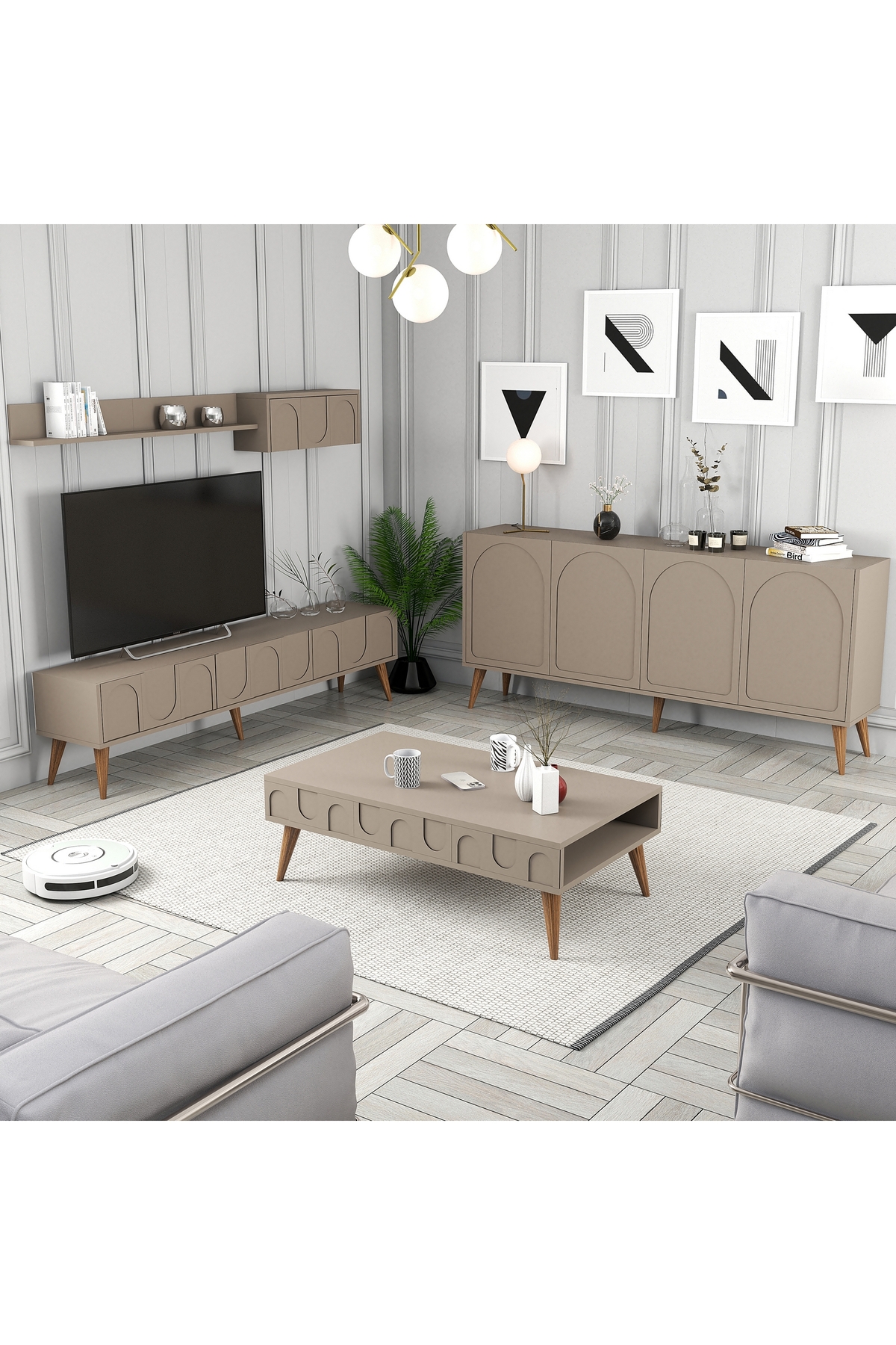 Variant Mobilya Lyon 3lü Salon Takımı - Atlas / Ceviz