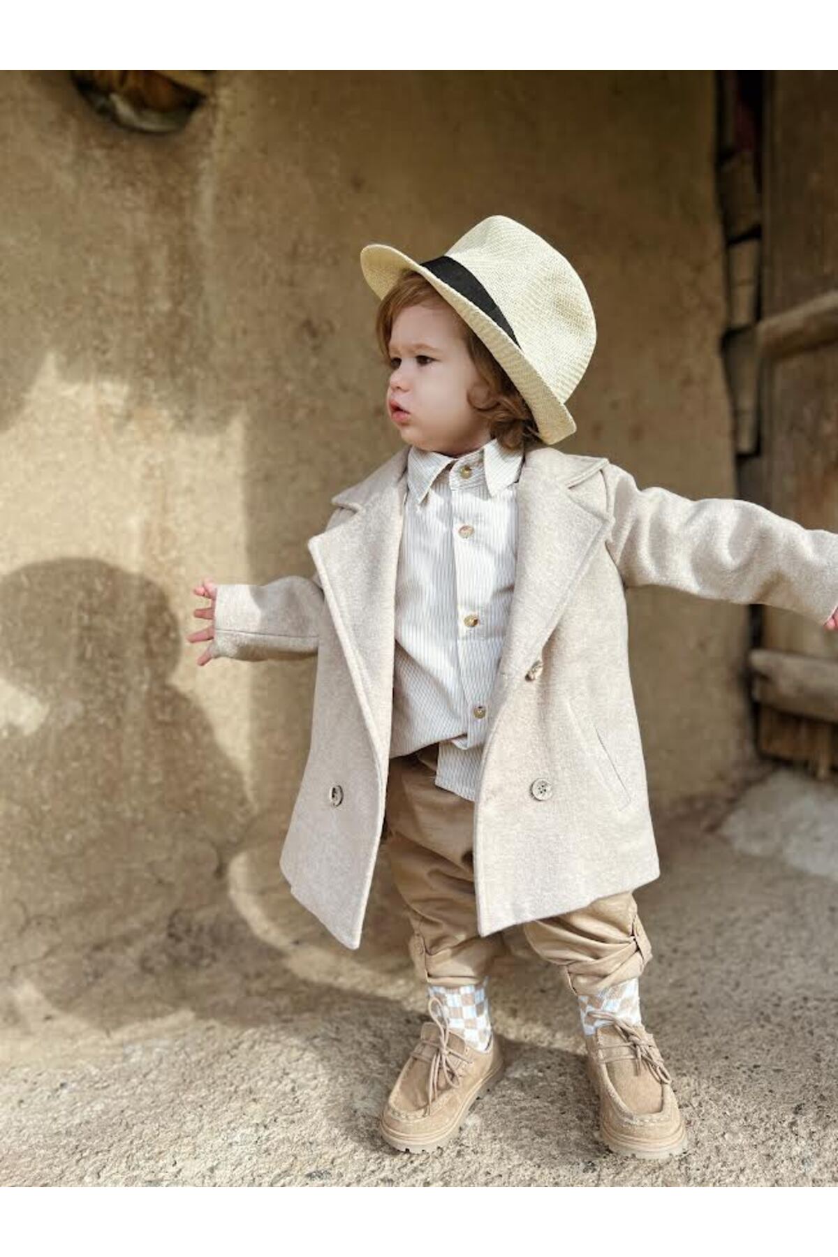 favorimkids Kaşe Bebek Çocuk Kaban Sütlü Kahve fotoğrafı 3 (önizleme)