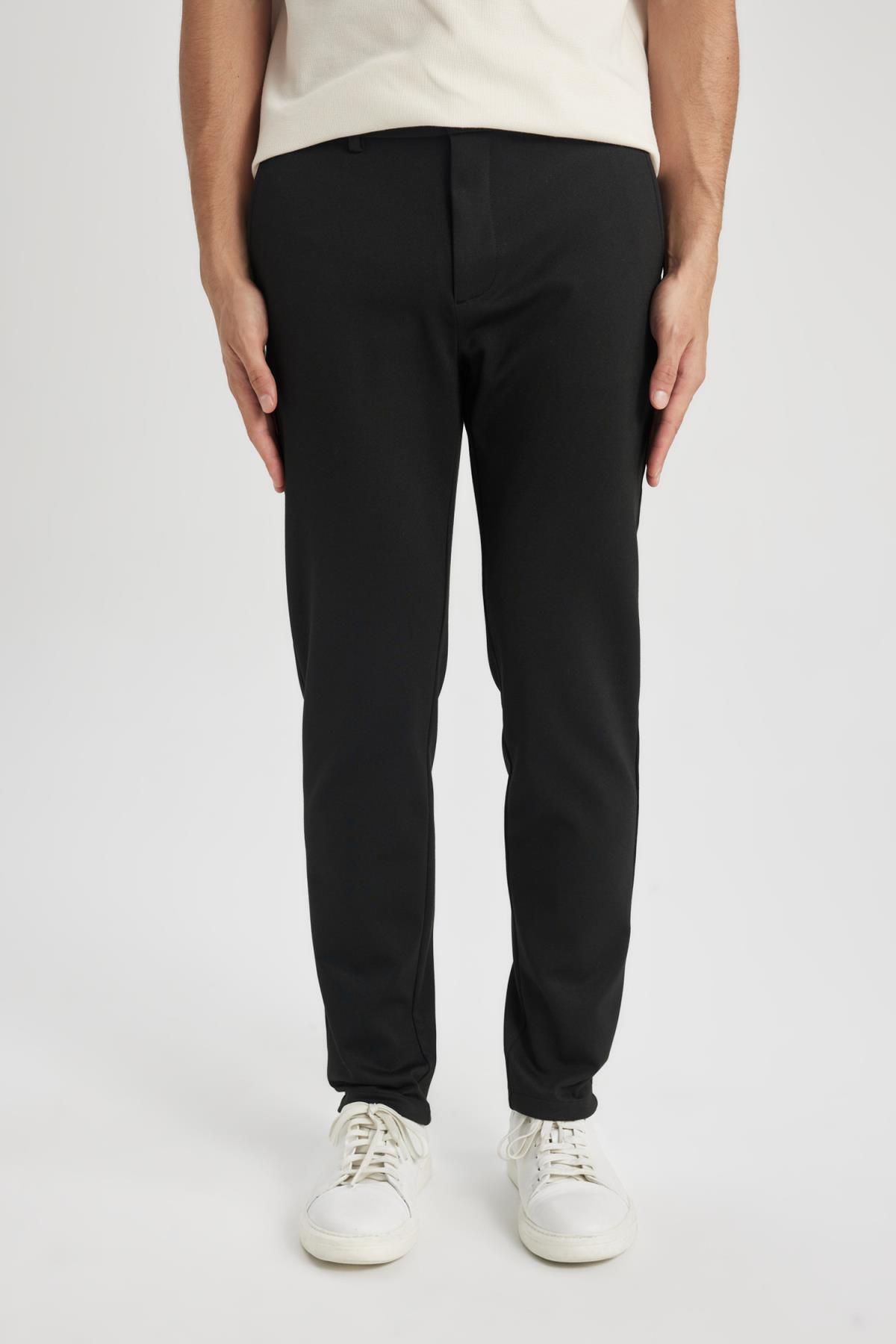 DeFacto-Summer Fabric Jogger Pants Buttoned Basic Straight Leg T6317Az24Sp 5