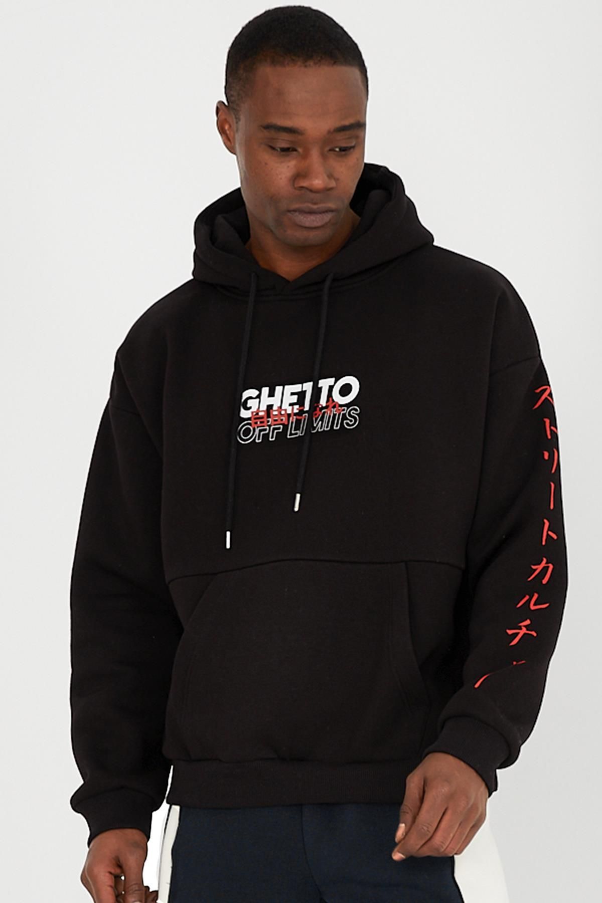 Black sales loose sweatshirt