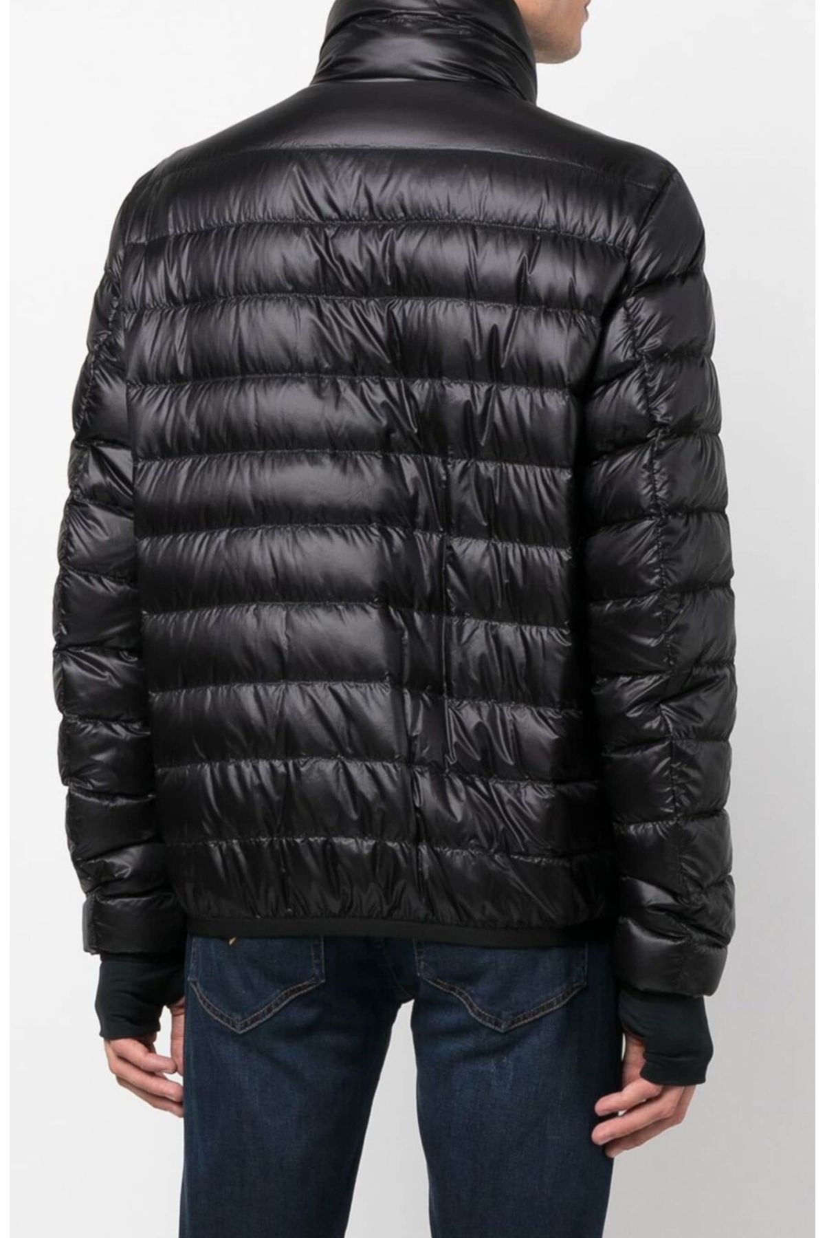 Moncler black shop bubble jacket