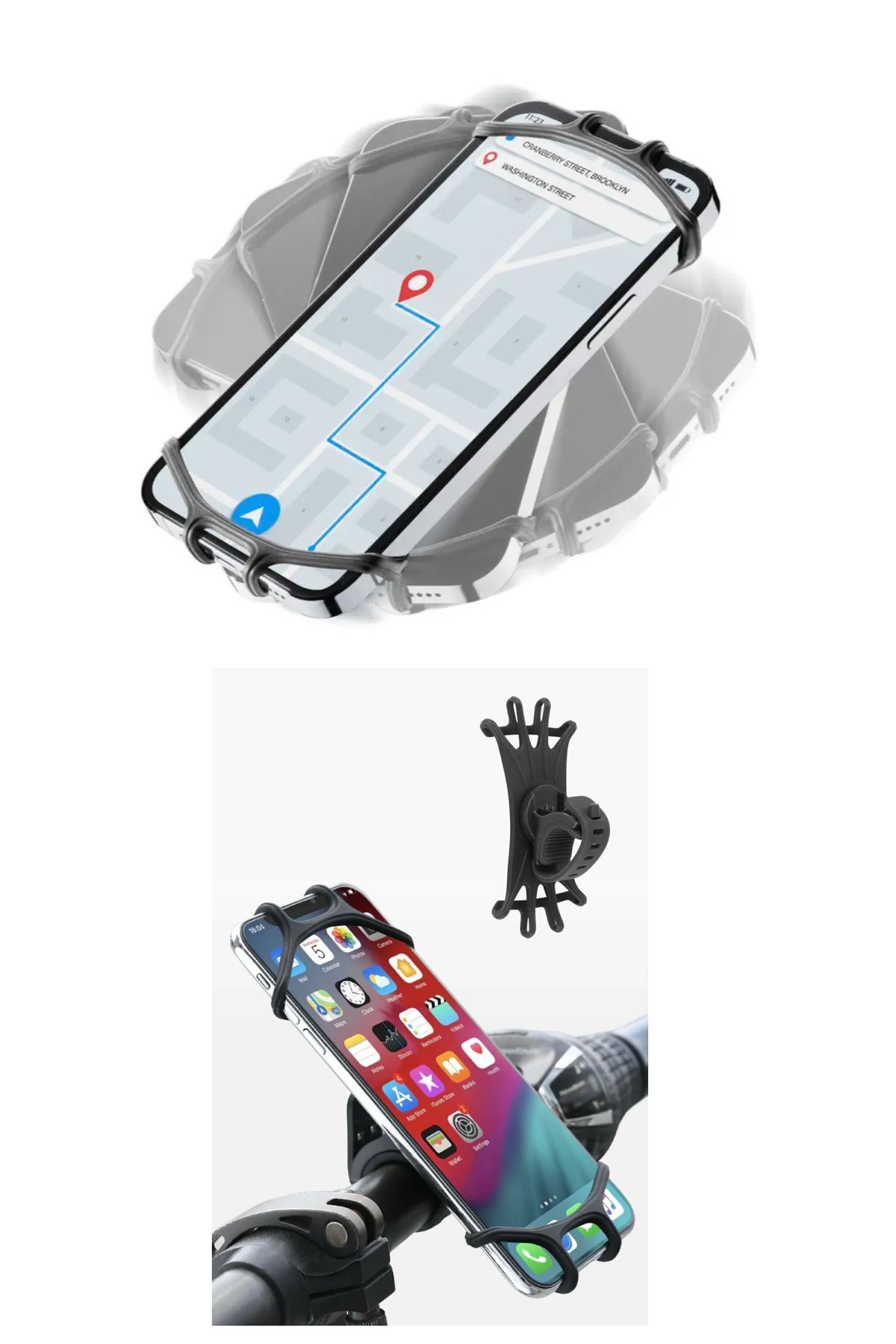 güvenlisepet Bisiklet Elektrikli Scooter Silikon Telefon Tutucu Bebek Arabası vb.Uyumlu Gidona Bağlantılı Mininal fotoğrafı 7 (önizleme)