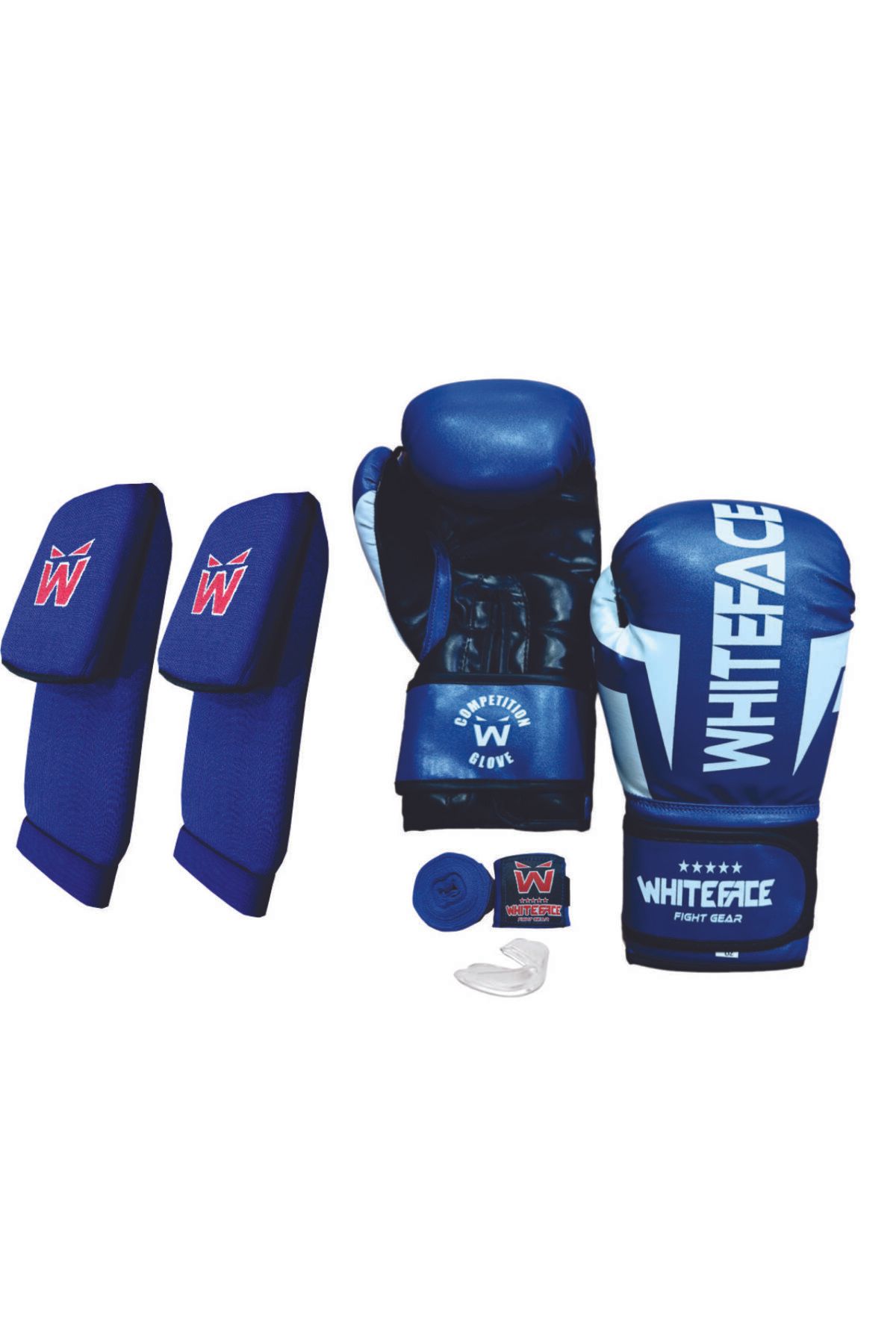 تجهیزات بوکس آبی دستکش های و کیک Muay Thai Glides kaval Post Protection Banda 10 اونس whiteface