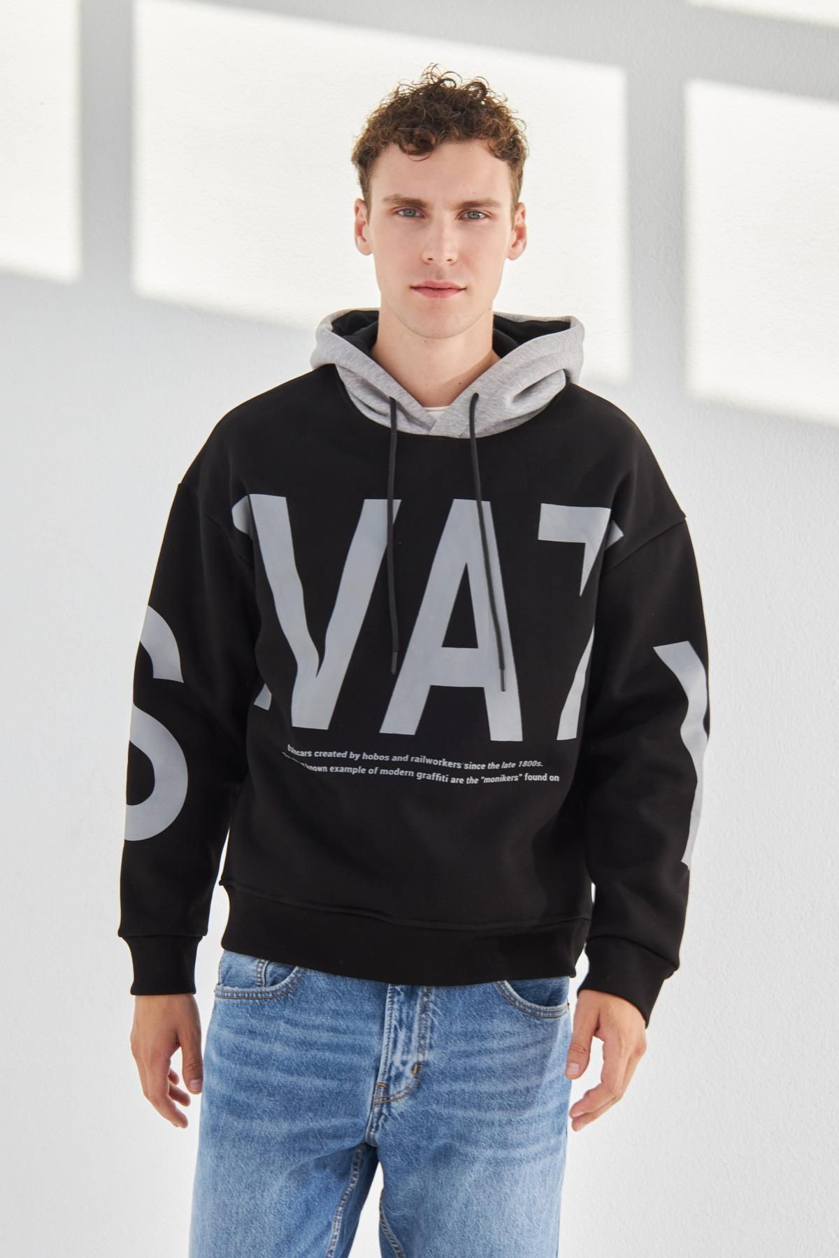 Delpino-Half Oversize mikina s kapucňou 1