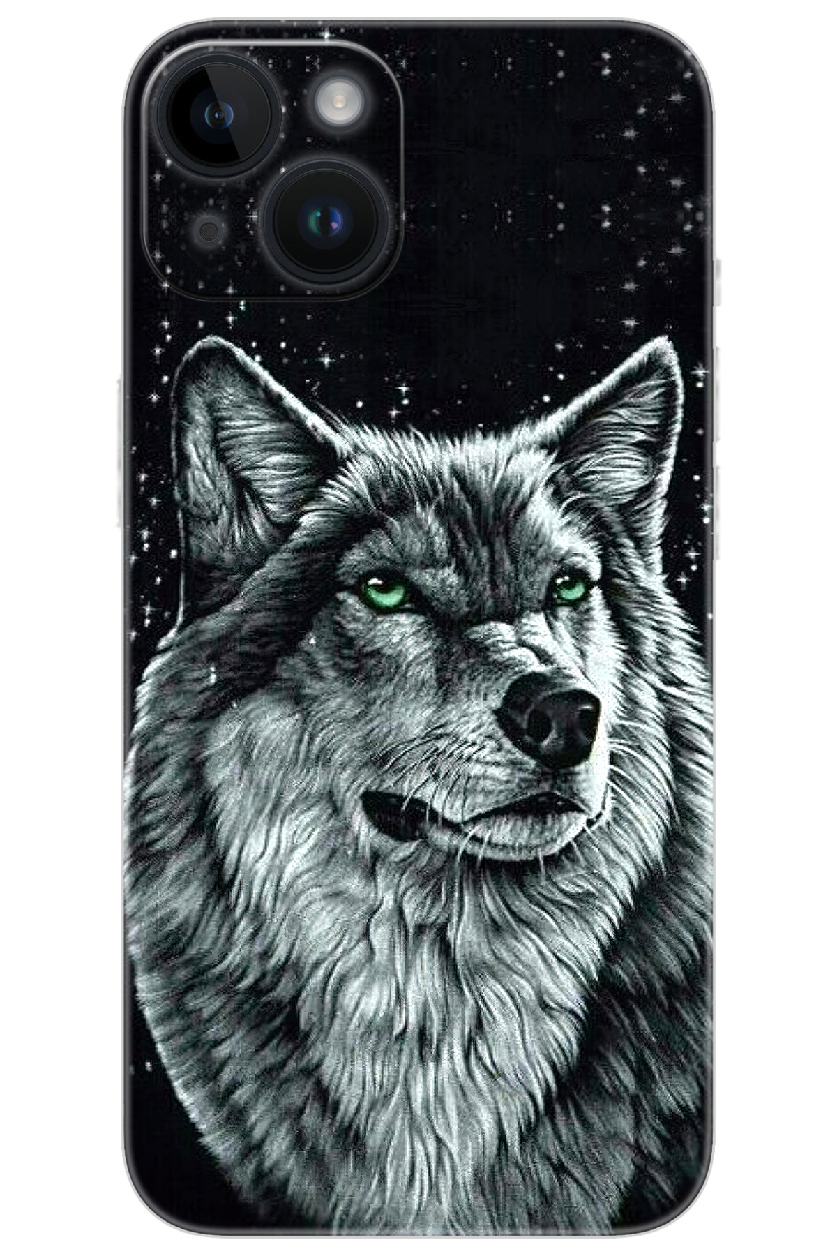 iPhone 14 Compatible Case Pattern Printed Silicone Wolf Printed NGO:488 CP-0LpUAVP