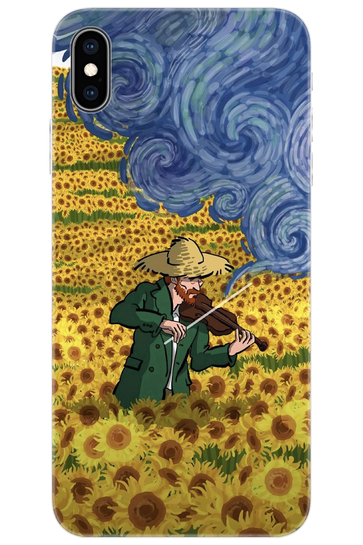 iPhone XS Max Compatible Case Pattern Silicone Van Gogh Sunflower Sunflower Field NGO:756 CP-qZViXeK