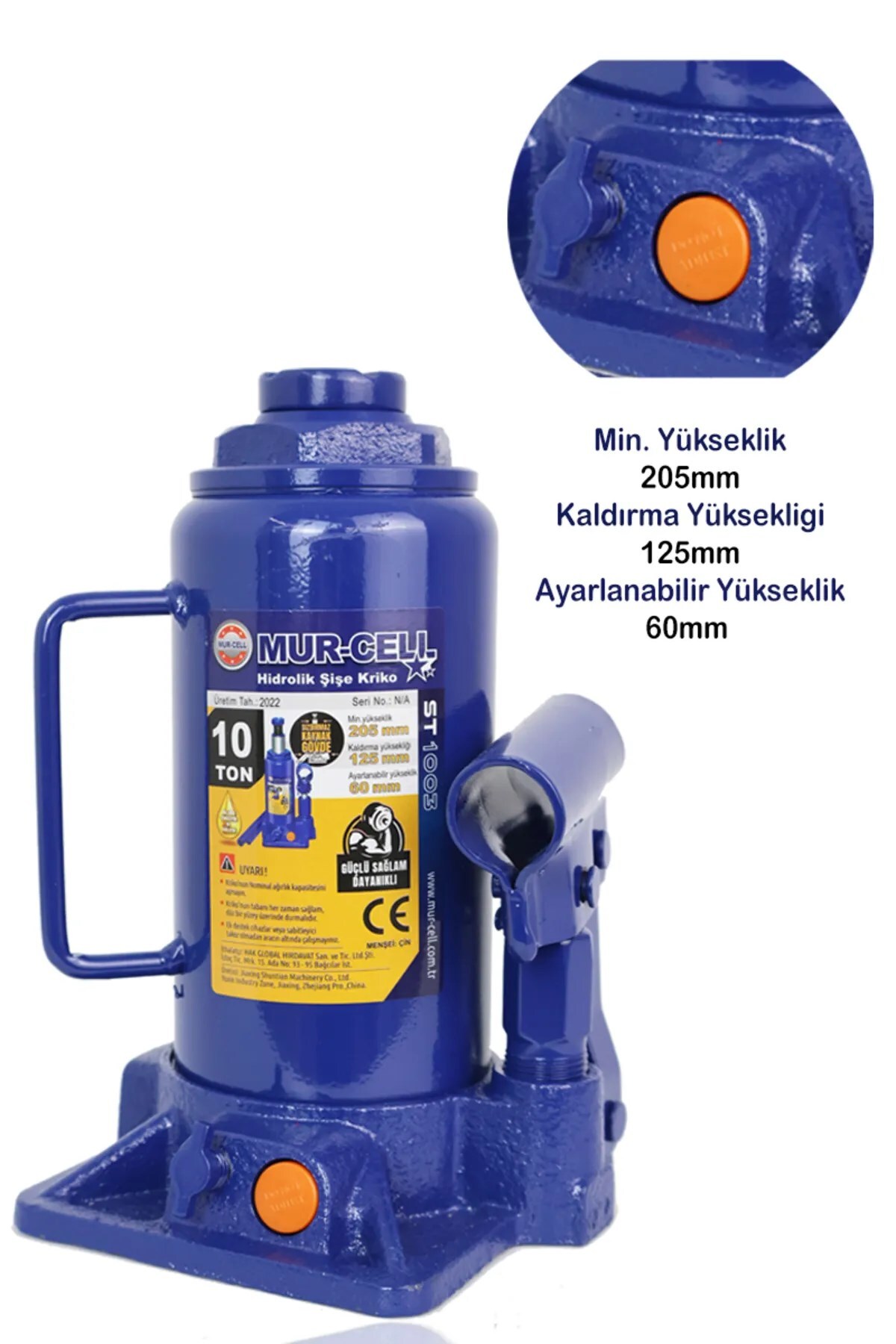 MOONSHOP Pro Seri Çelik Şase 10 Ton Şişe Krikosu Hidrolik Araba Karavan Oto Şişe Krikosu TSE Kontrollü Ürün.