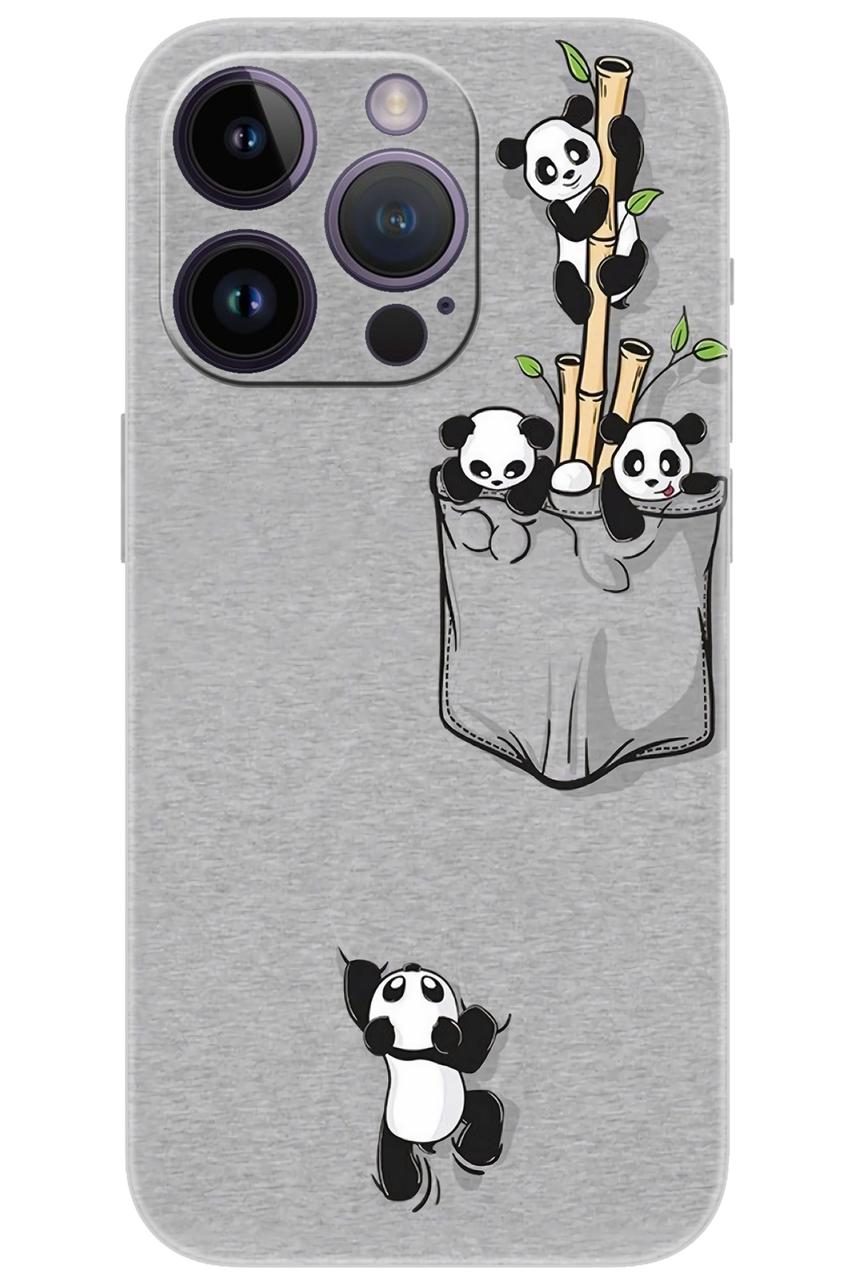 iPhone 14 Pro Compatible Case Pattern Printed Silicone Pandas NGO:749 CP-VanUJPo
