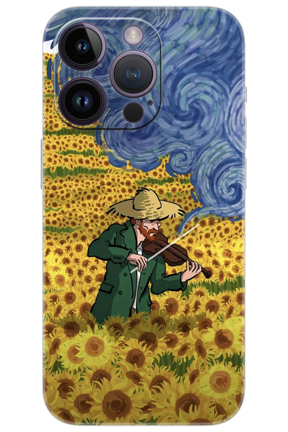 iPhone 14 Pro Compatible Case Pattern Silicone Van Gogh Sunflower Sunflower Field NGO:756 CP-p9zPgiF