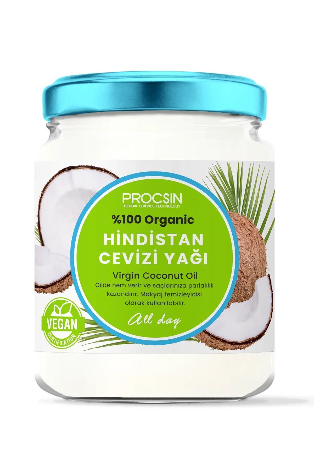 PROCSIN مرطوب کننده طبیعی 100% روغن نارگیل طبیعی (صورت، بدن، مو) 190 میل