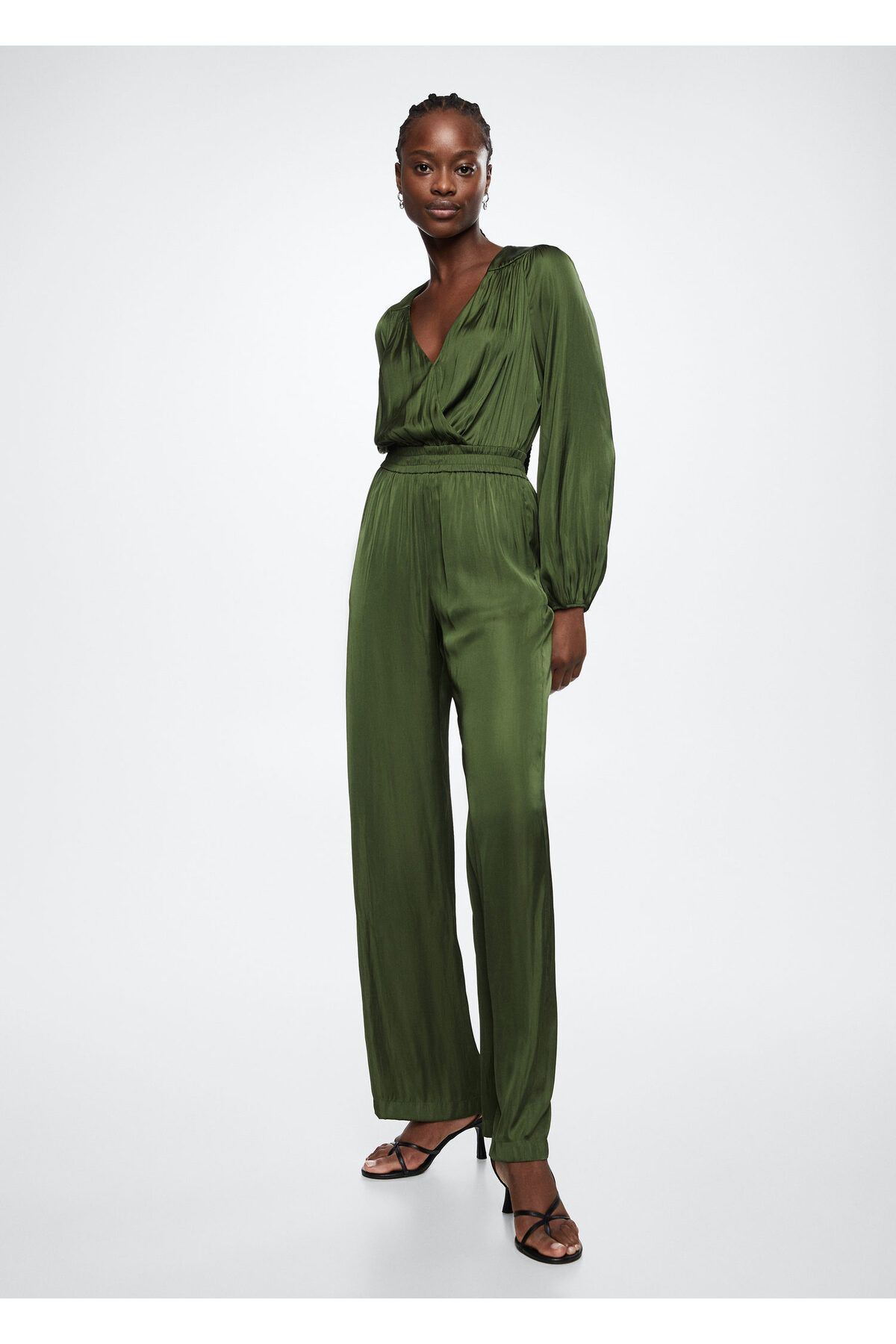 Mango jumpsuit green outlet