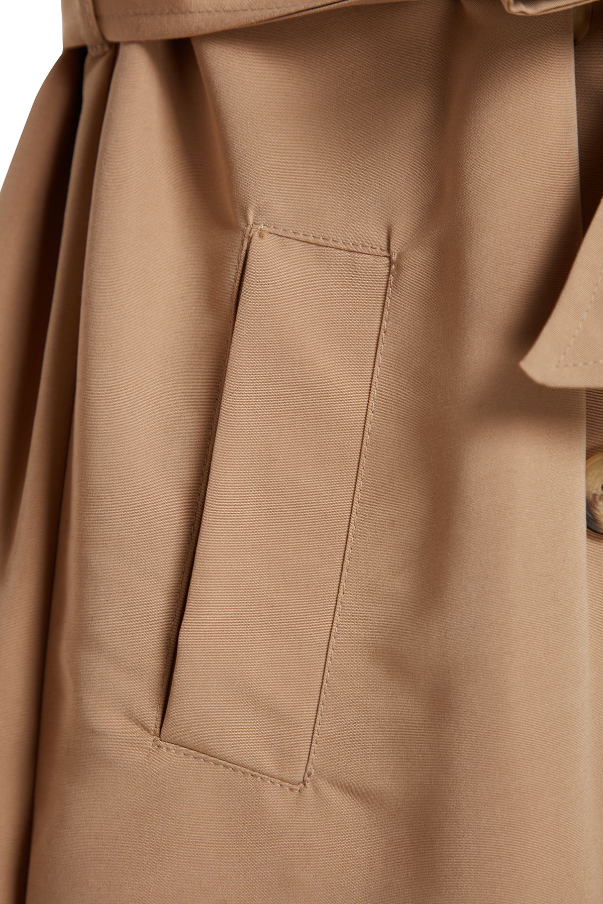 Trendyol Collection-Beiger, übergroßer, weit geschnittener Kragen, wasserabweisender, langer Trenchcoat mit Plüschdetails TWOAW24TR00010 14
