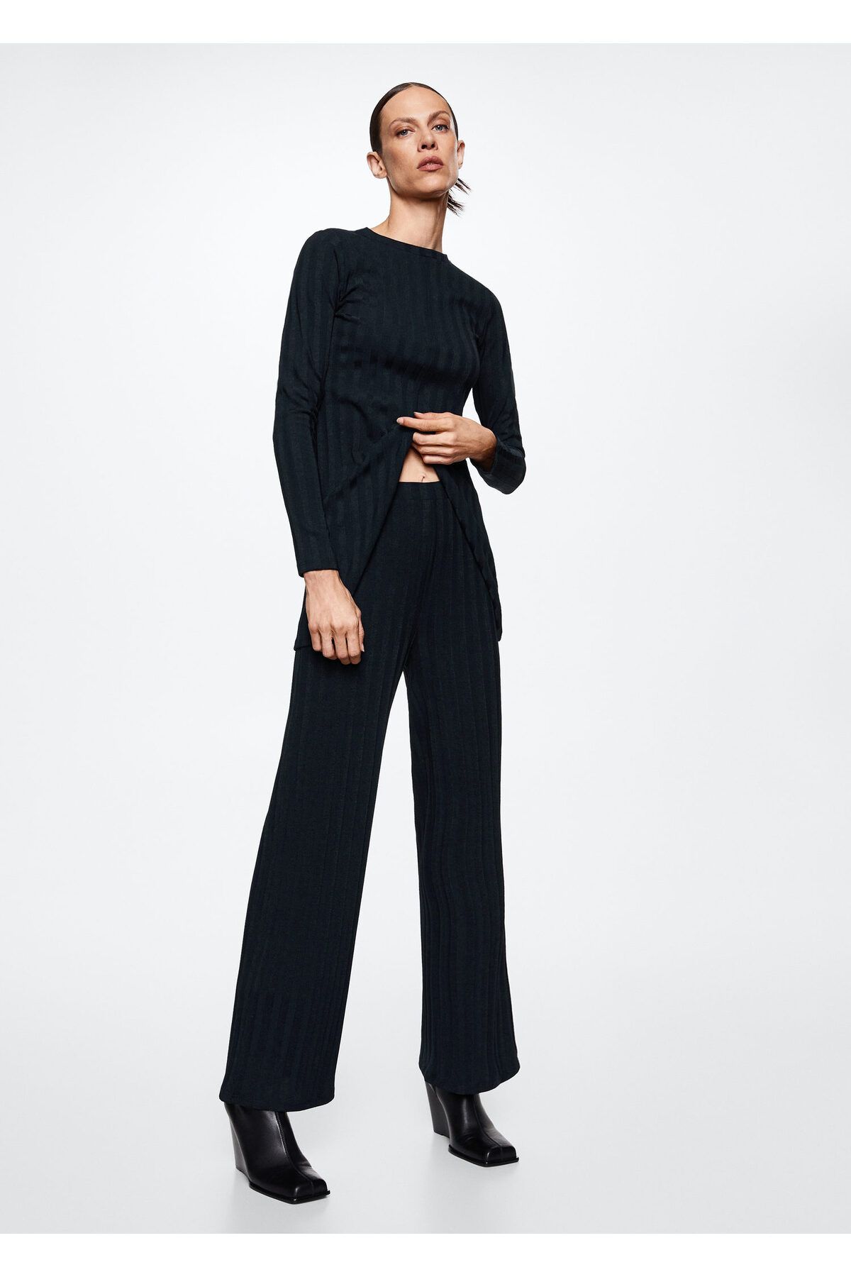 Mango navy jumpsuit sales