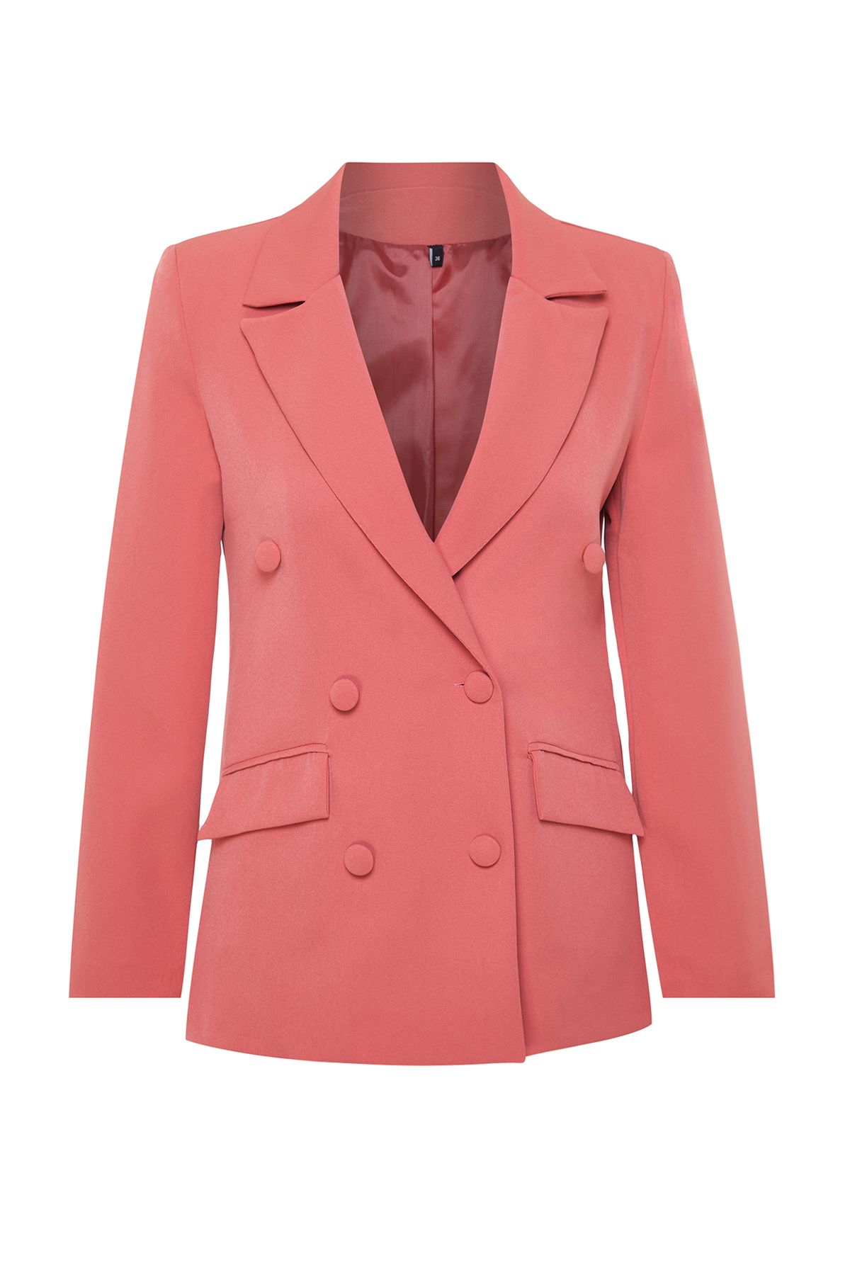 Trendyol Collection-Granatapfelblumen-Blazer mit regulärem Futter, zweireihigem Verschluss, gewebt, TWOSS21CE0137 7