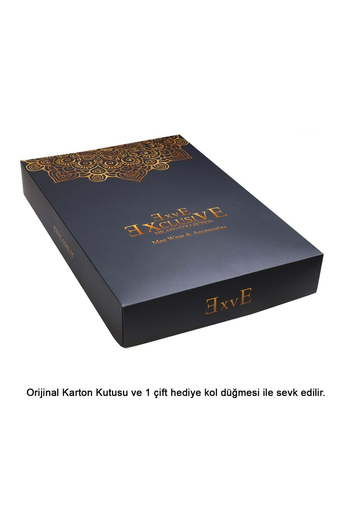 Exve Exclusive-قميص أزرق 100% قطن أنيق من الساتان الفرنسي بأساور أكمام مزدوجة مع أزرار أكمام 7