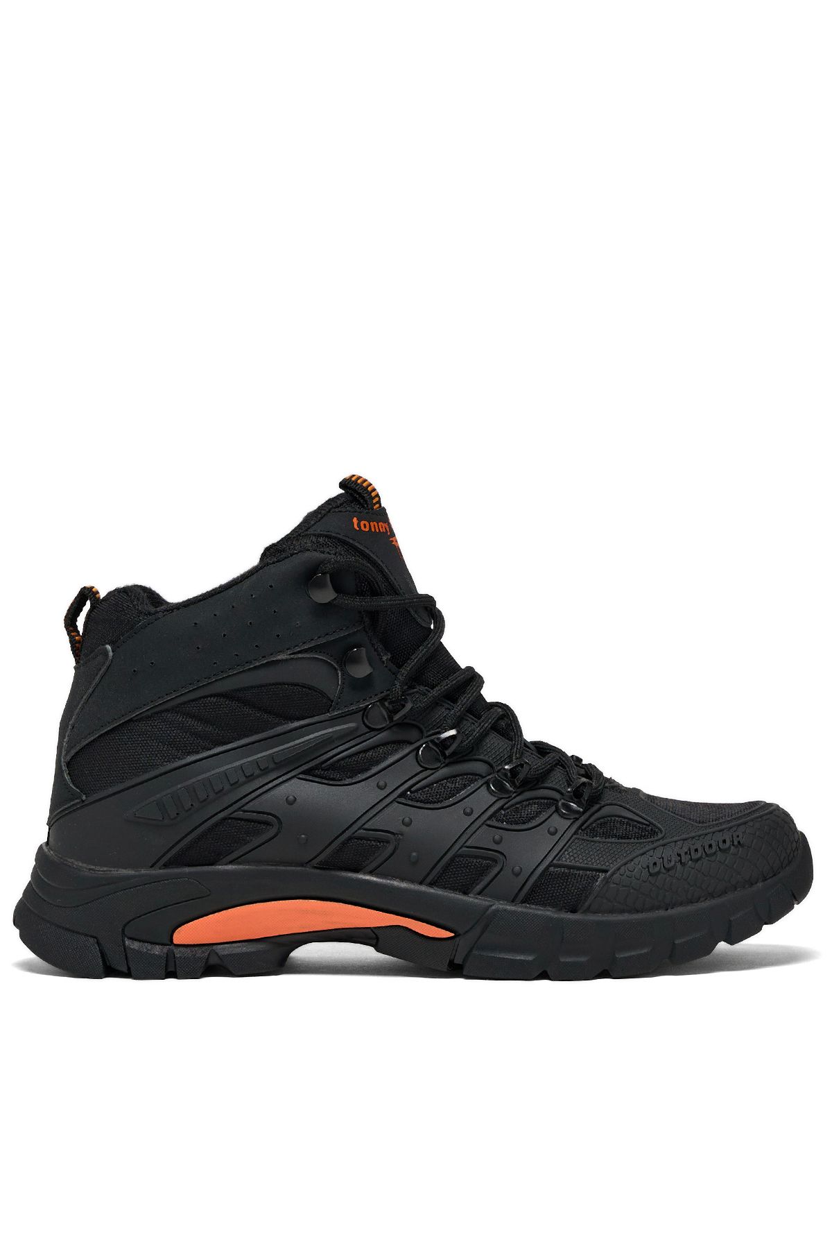 Tonny Black-Unisex Orange Schwarz Bequeme Passform Wasserabweisende Schnürstiefel Unisex 2