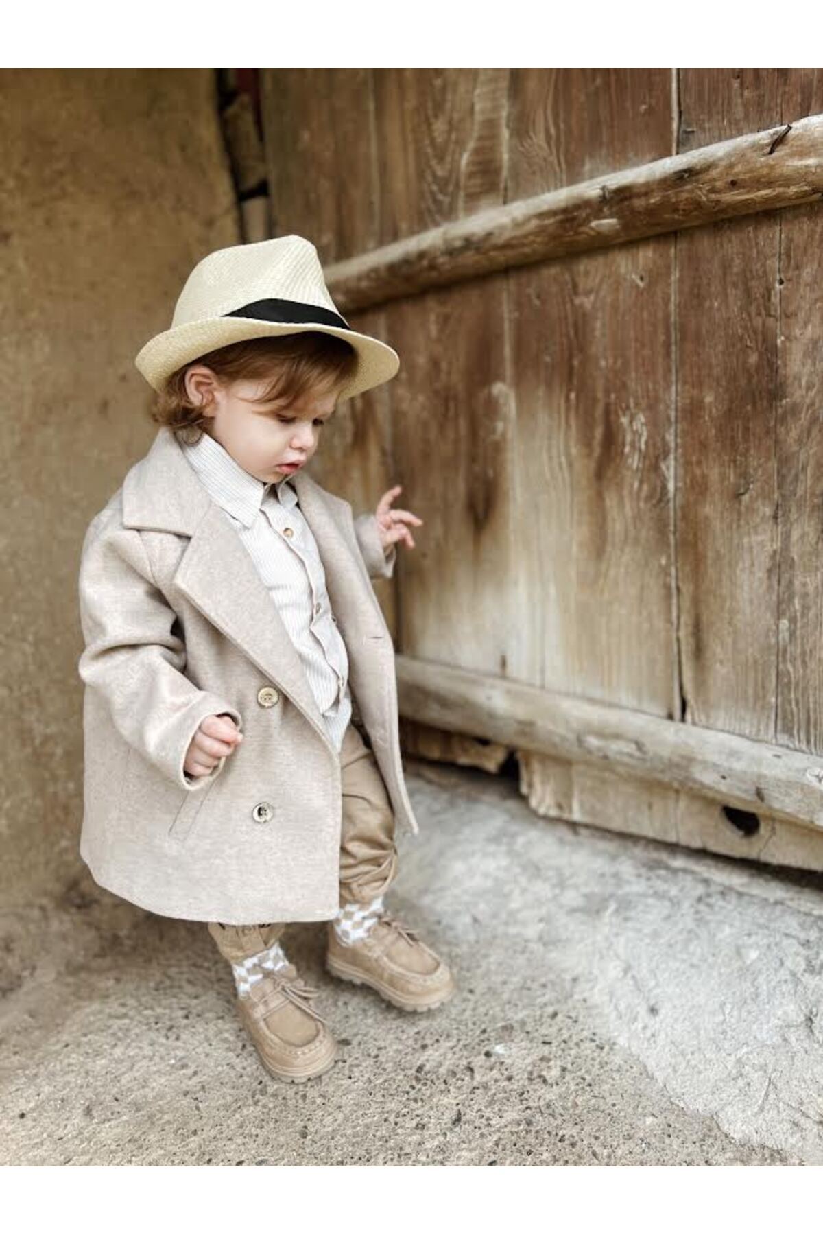 favorimkids Kaşe Bebek Çocuk Kaban Sütlü Kahve fotoğrafı 2 (önizleme)