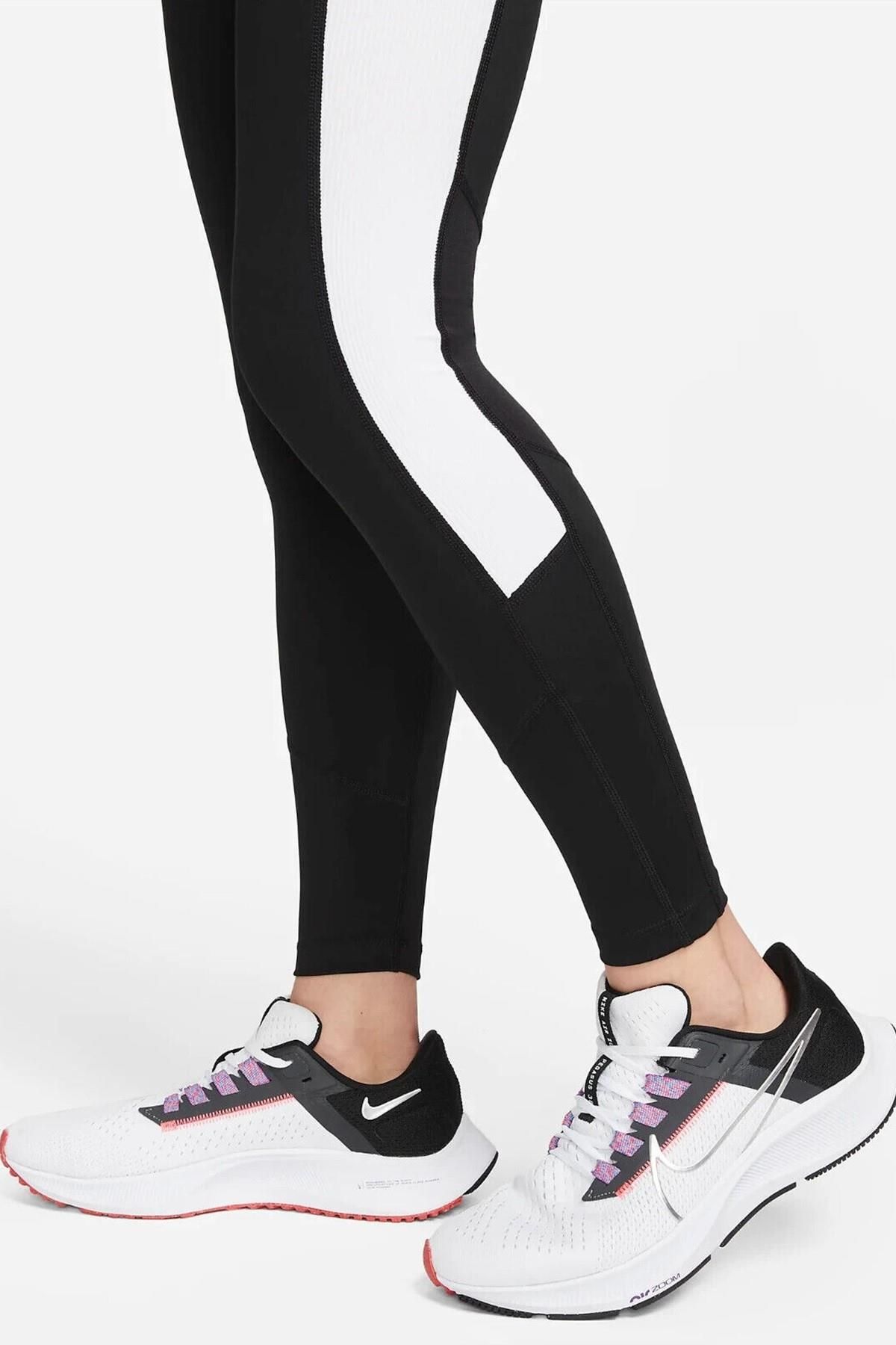 Nike شلوار ساق بادی سریع 7/8 جوراب شلواری کمر بلند مشکی