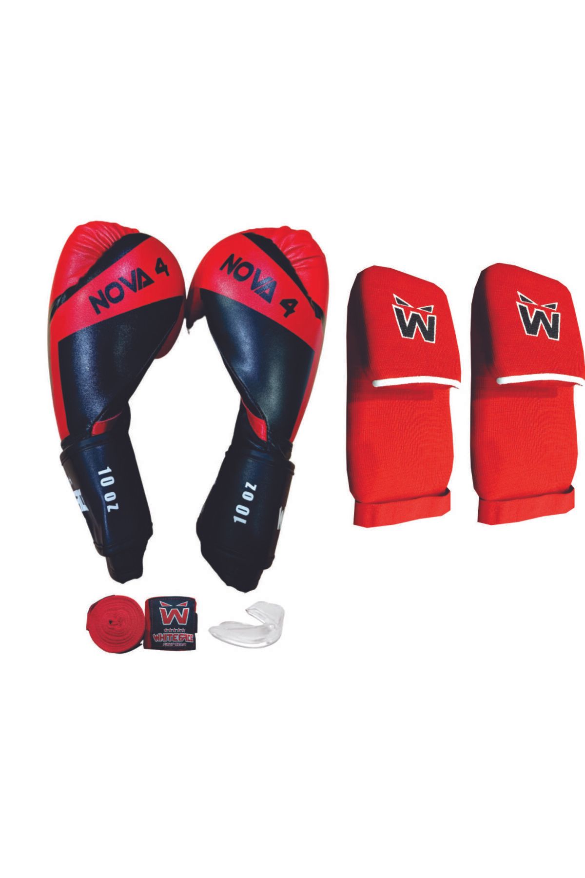 تجهیزات بوکس قرمز دستکش های و کیک Muay Thai Glides kaval Post Protection Banda 10 اونس whiteface