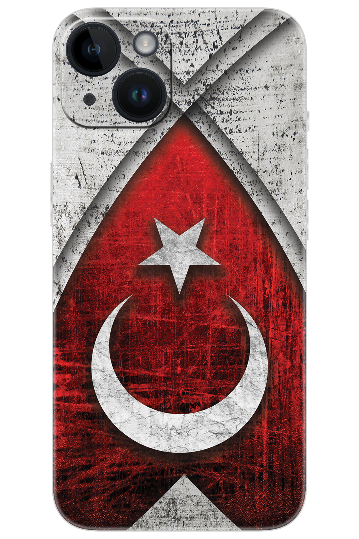 iPhone 14 Compatible Case Pattern Printed Silicone Turkish Flag Design NGO:380 CP-OVB0iGs