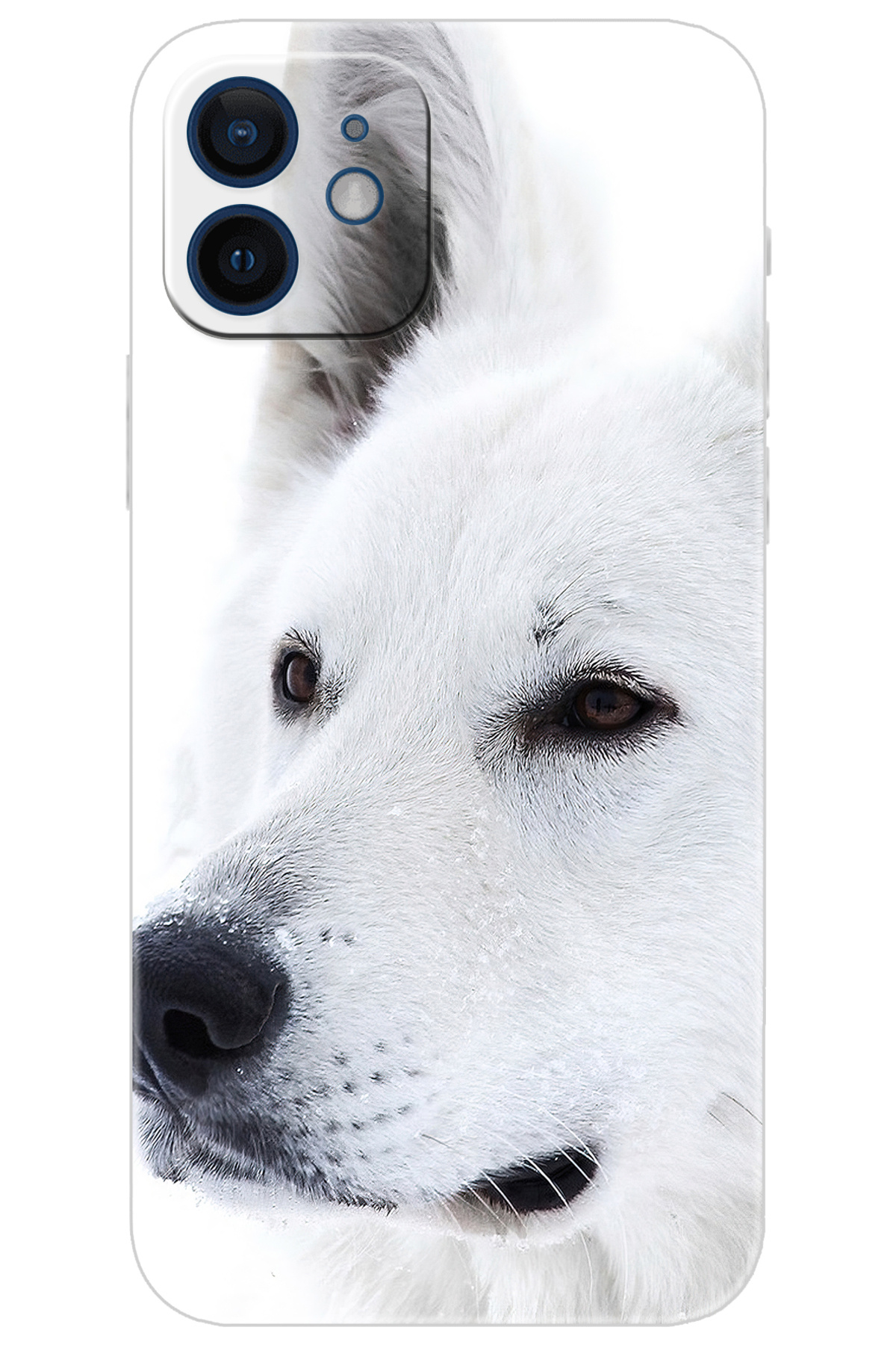 iPhone 12 Compatible Case Pattern Printed Silicone White Wolf NGO:169 CP-kjw8PSE