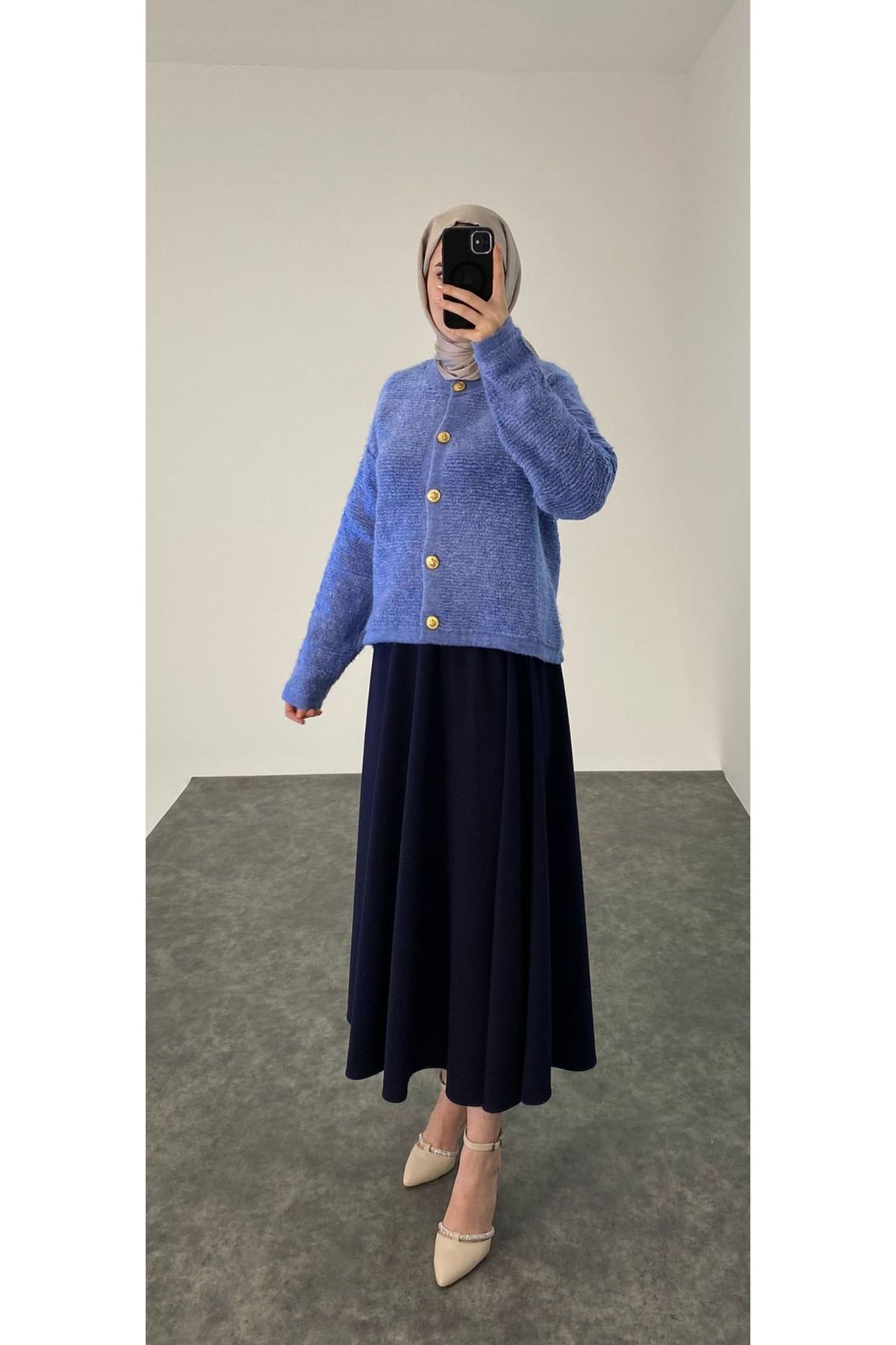 MODA MAÇKA PARK Fusta Scuba Crepe Cu Talie Elastica Femeie - 40