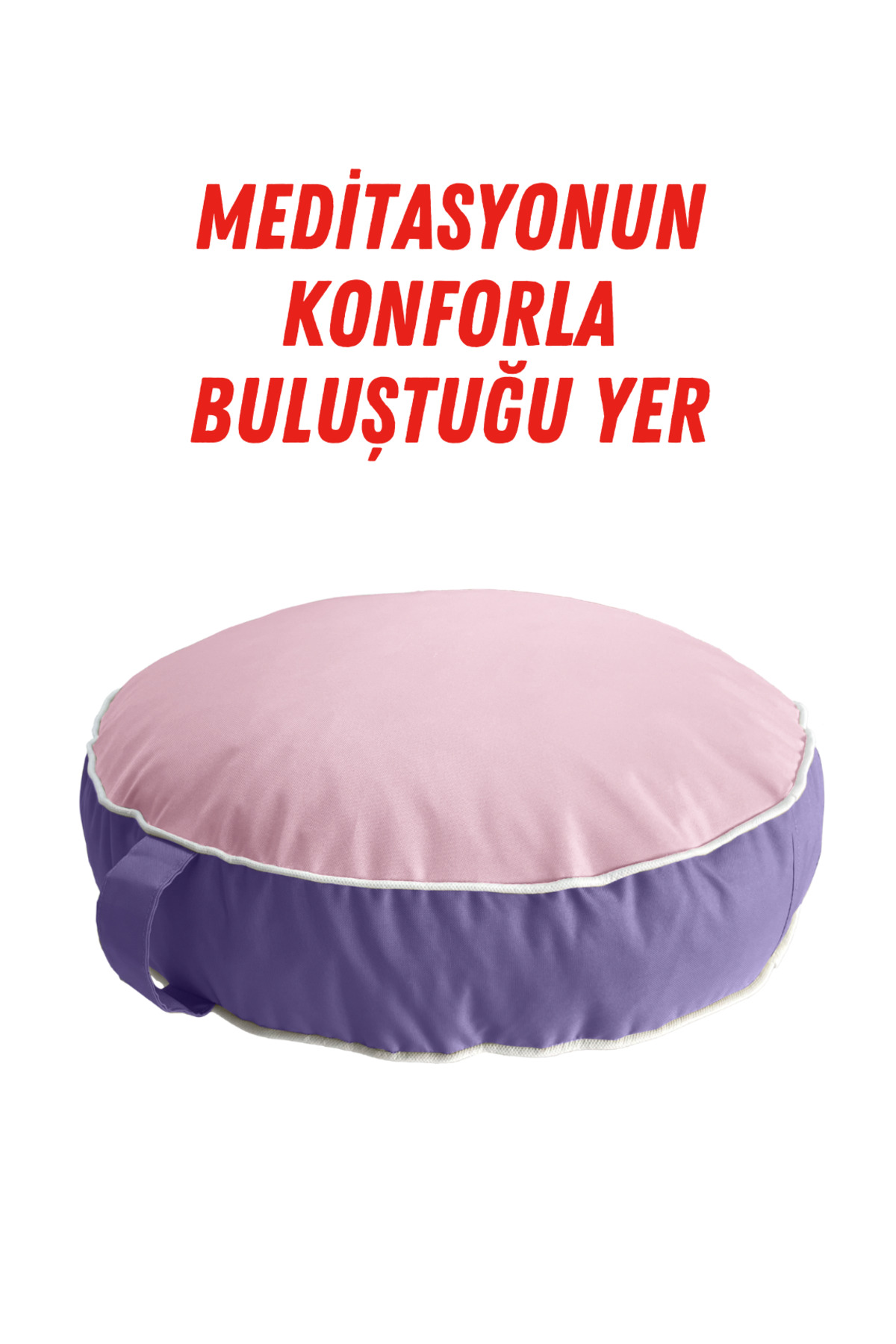 Indoor & Outdoor Meditation Cushion,Water Repellent Fabric, Yoga Cushion with Zipper UV Sun Resistance PinkLilac
