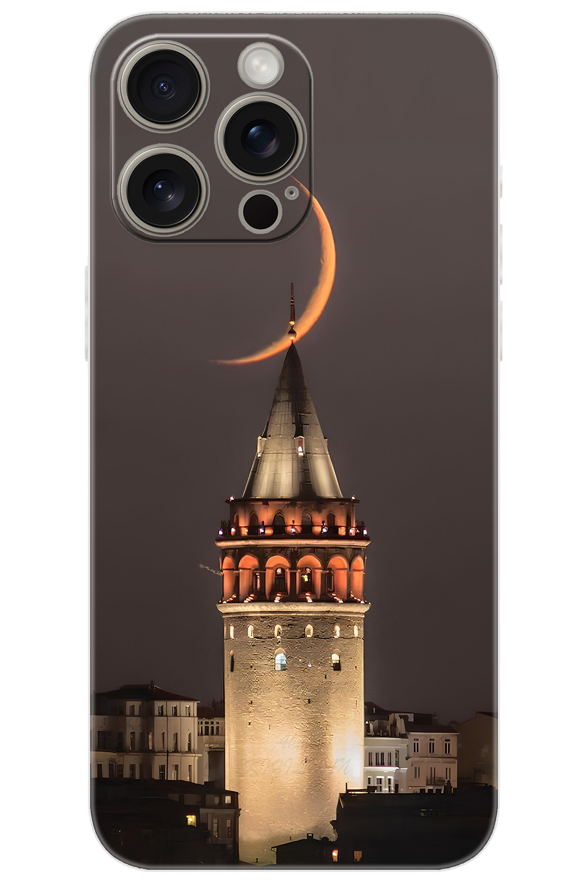 iPhone 15 Pro Max Compatible Case Pattern Printed Silicone Galata Tower NGO:673 CP-In1drTD