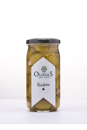 Olivias Fine Olives Badem Dolgulu - Bademli Yeşil Zeytin 370 Cc (200-220 GR)