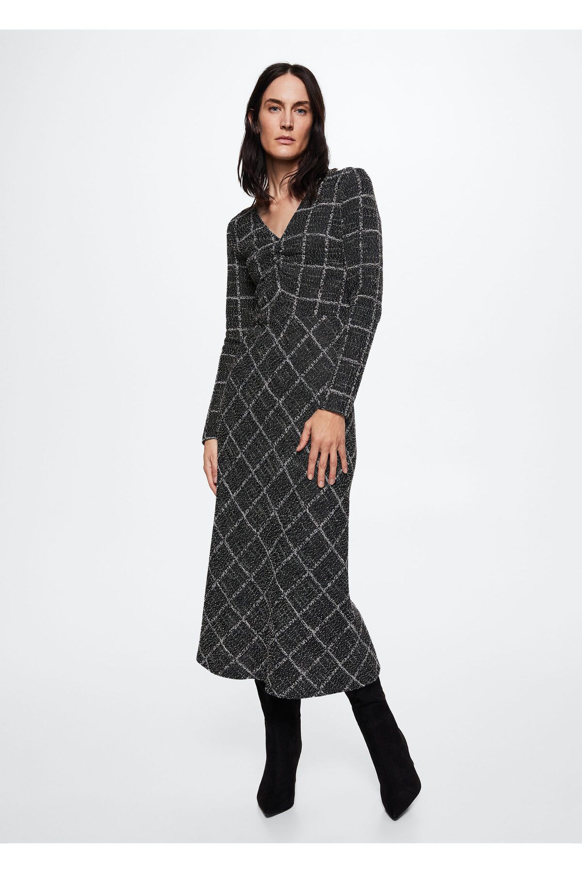 MANGO Woman-Μαύρο Γυναικείο Φόρεμα 37087763 1
