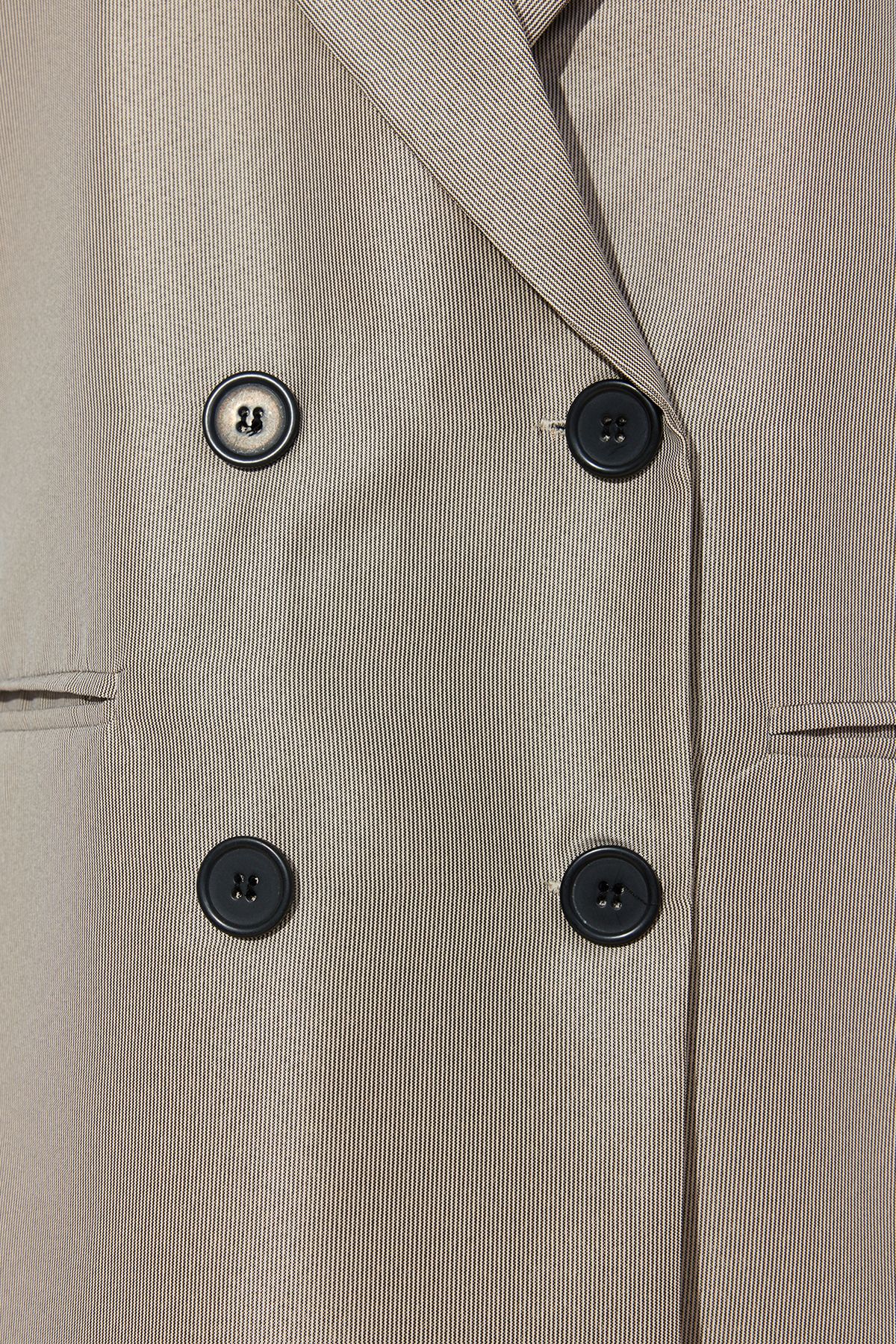 Trendyol Collection-Beige Regular Lined Buttoned Woven Blazer Jacket TWOAW23BC00017 5