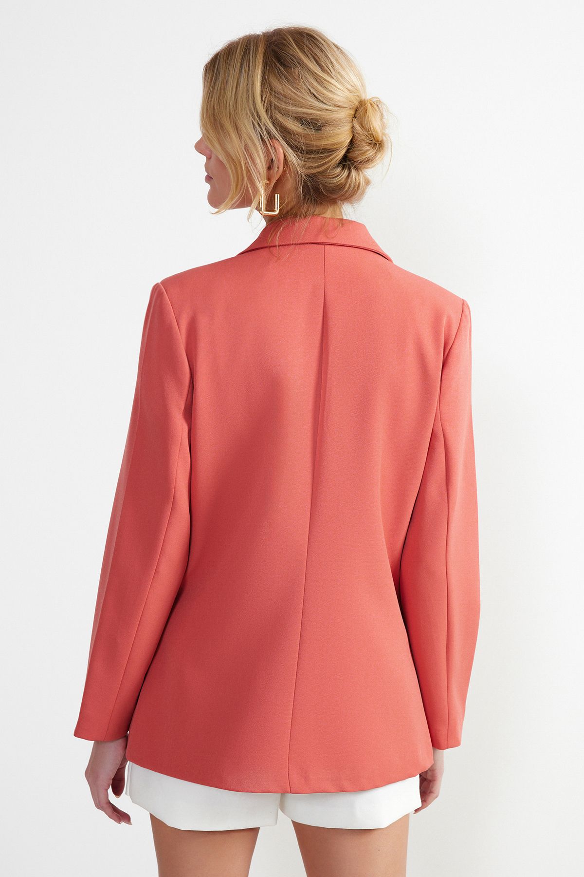 Trendyol Collection-Granatapfelblumen-Blazer mit regulärem Futter, zweireihigem Verschluss, gewebt, TWOSS21CE0137 6