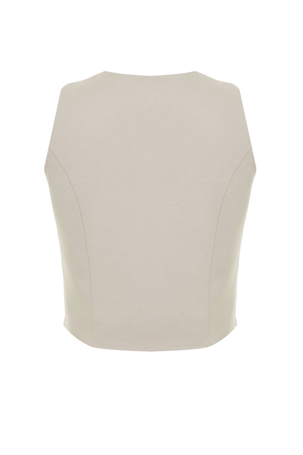 ترينديول كوليكشن-سترة منسوجة قصيرة غير متماثلة من Mink Poliviskon Premium TWOSS24YE00028 8