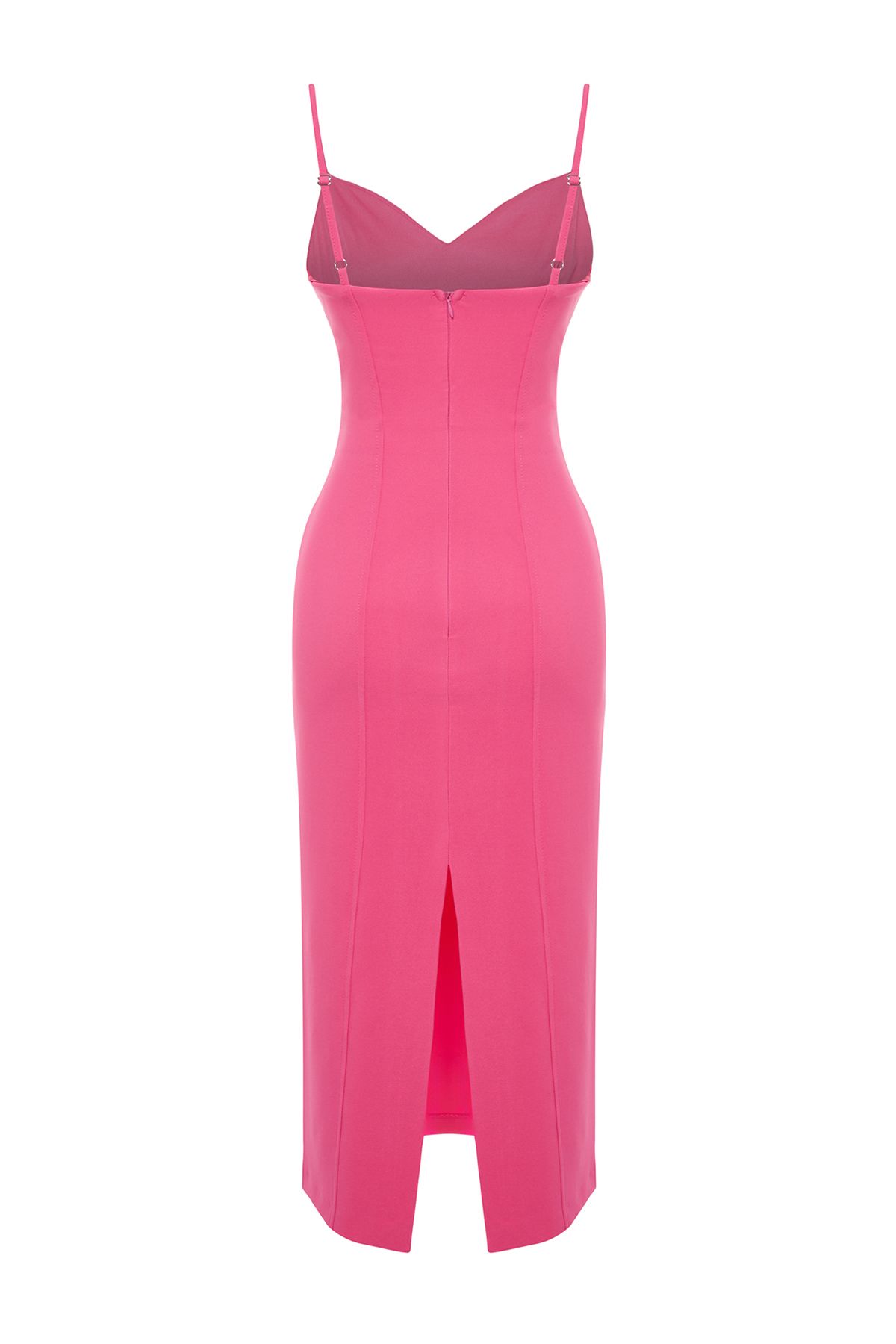 Trendyol Collection Fuchsia Woven Evening Dress Stylish Emreksi Fitting on the Body TPRSS24EL00057 Trendyol