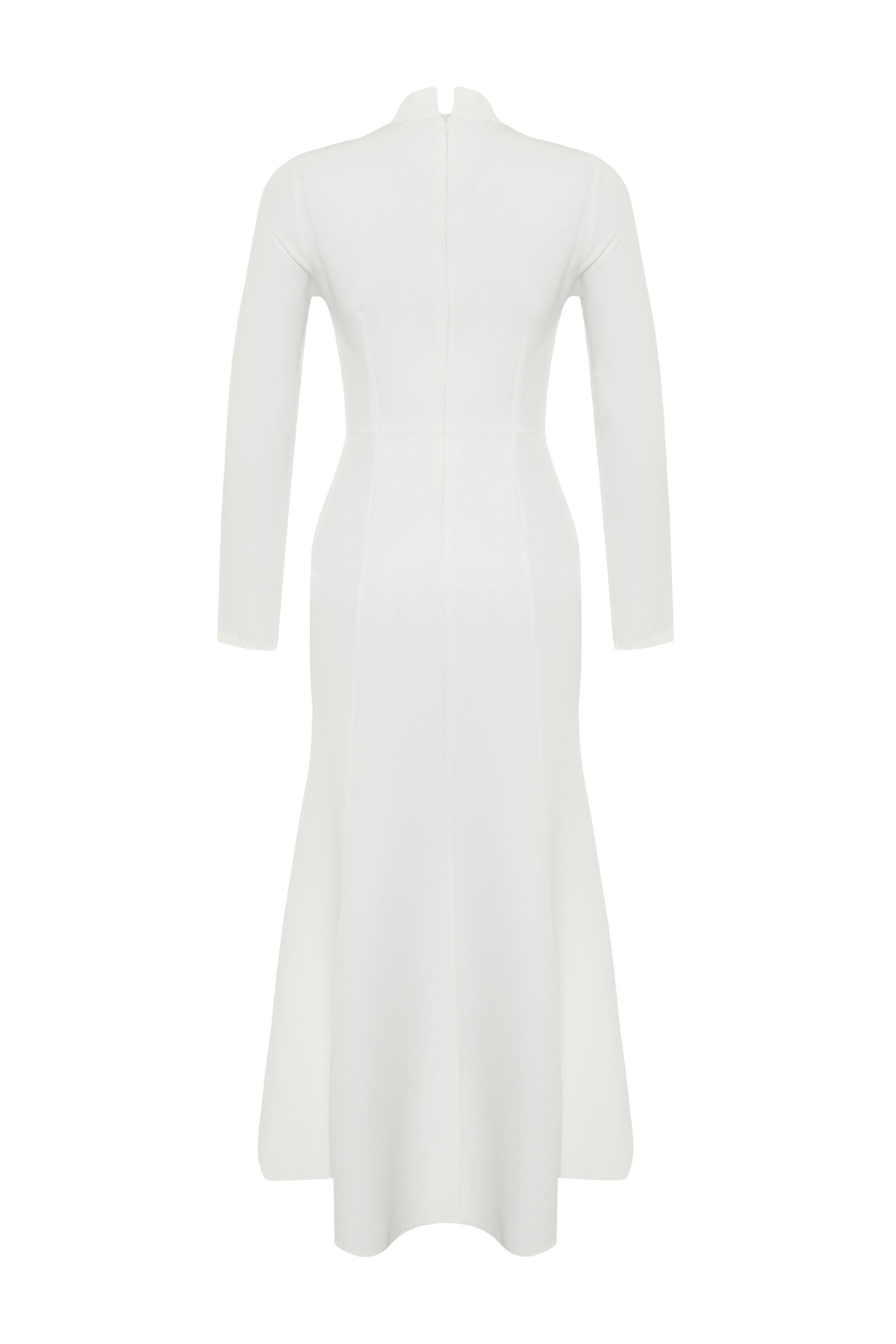 Trendyol Modest-Λευκό υφαντό βραδινό φόρεμα γάμου και ειδικών περιστάσεων - TCTSS24DB00044 8