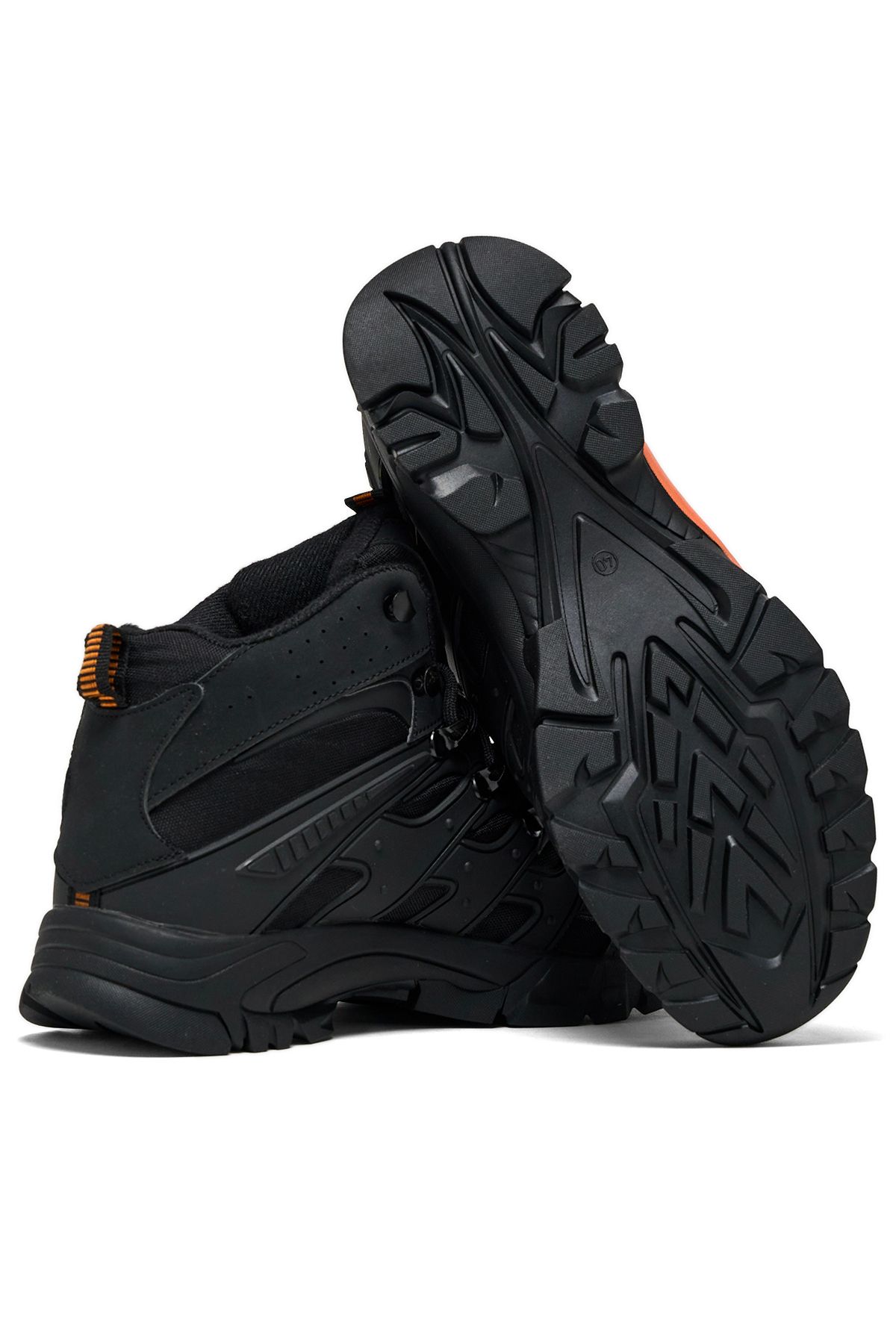 Tonny Black-Unisex Orange Schwarz Bequeme Passform Wasserabweisende Schnürstiefel Unisex 4