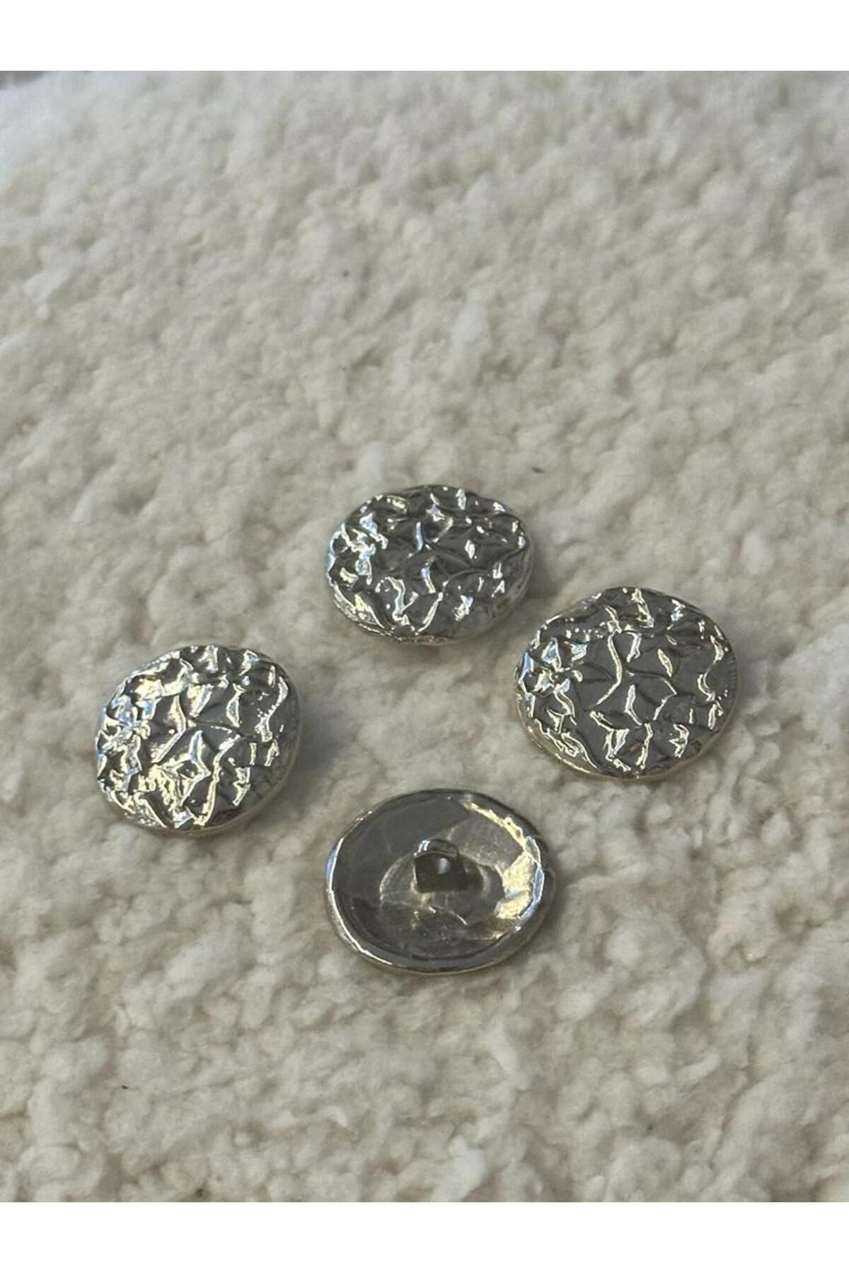 ODDA TASARIM ATÖLYESİ-Design Coat Button Set of 4 Silver Color 5
