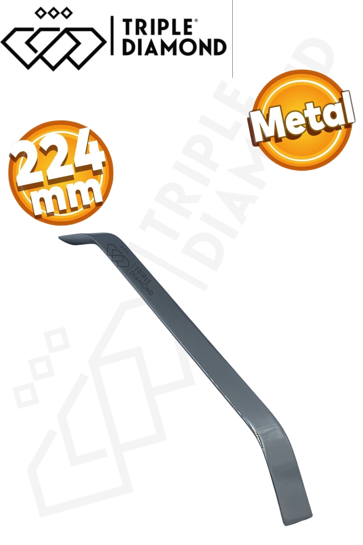 Triple Diamond 224 mm Metal Parlak Krom Çekmece Kulpları Mutfak Dolap Mobilya Kulpu 1 Adet ( 22.4 cm ) = 224 mm