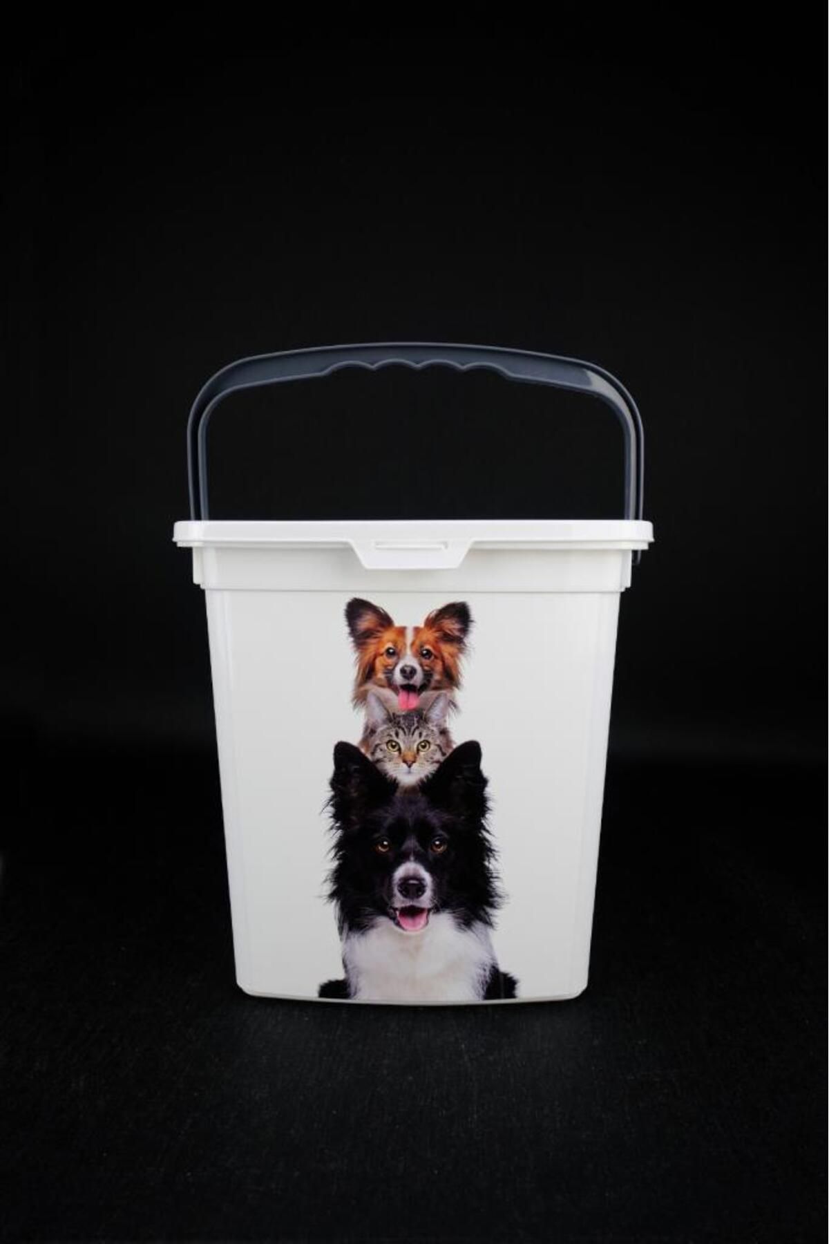 Digithome-Cat and Dog Food Storage Container Organizer 6 Lt White Pattern-3 – ÇAN 2354 C320.037 1