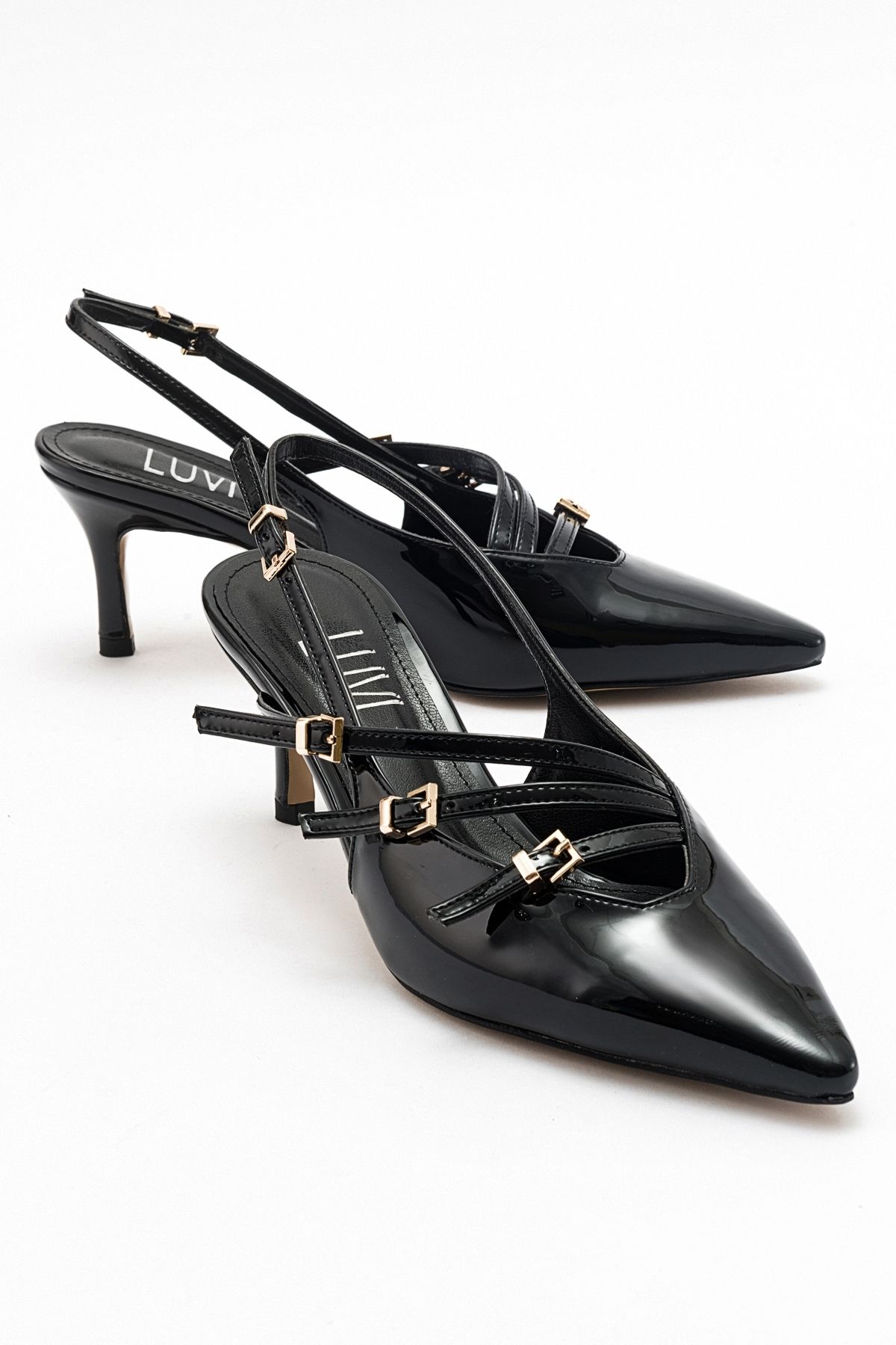 کفش پاشنه دار زنانه چرم مشکی MAGRA luvishoes
