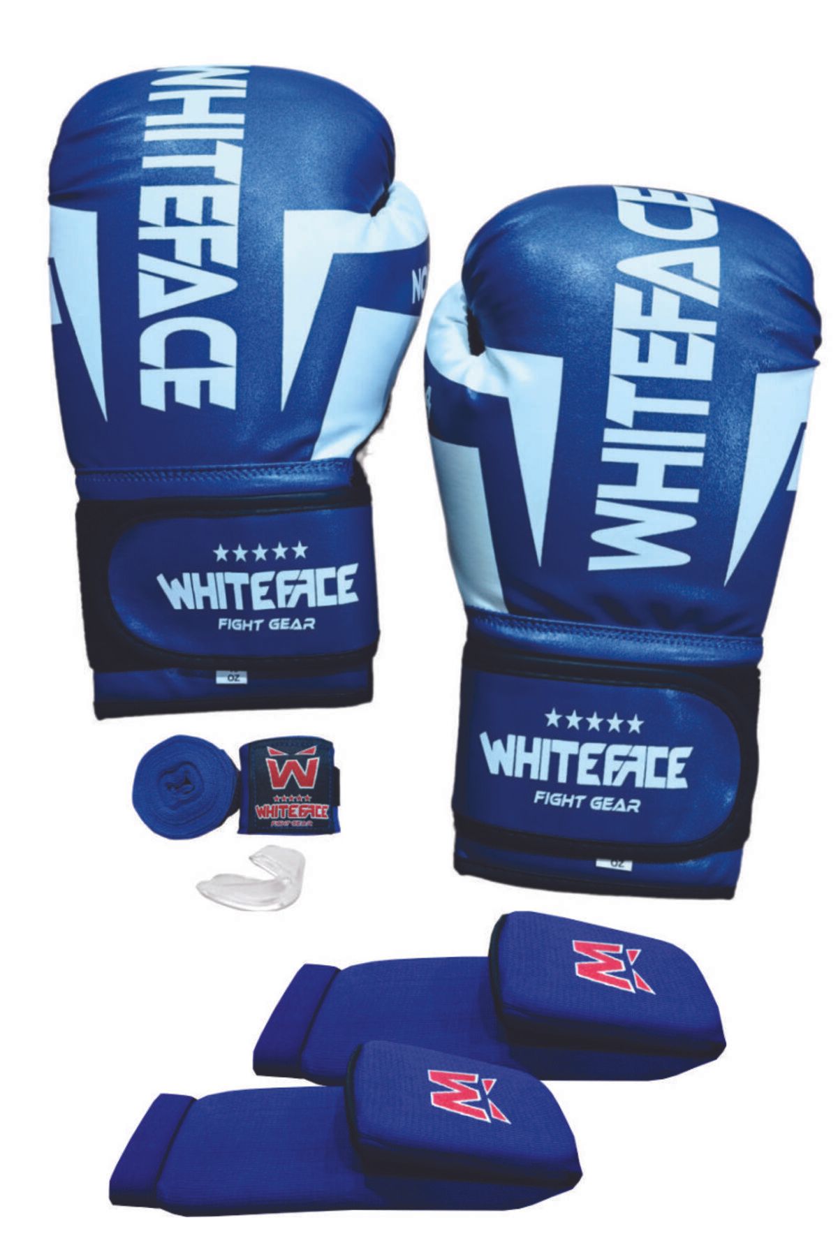 تجهیزات بوکس آبی دستکش های و کیک Muay Thai Glides kaval Post Protection Banda 10 اونس whiteface