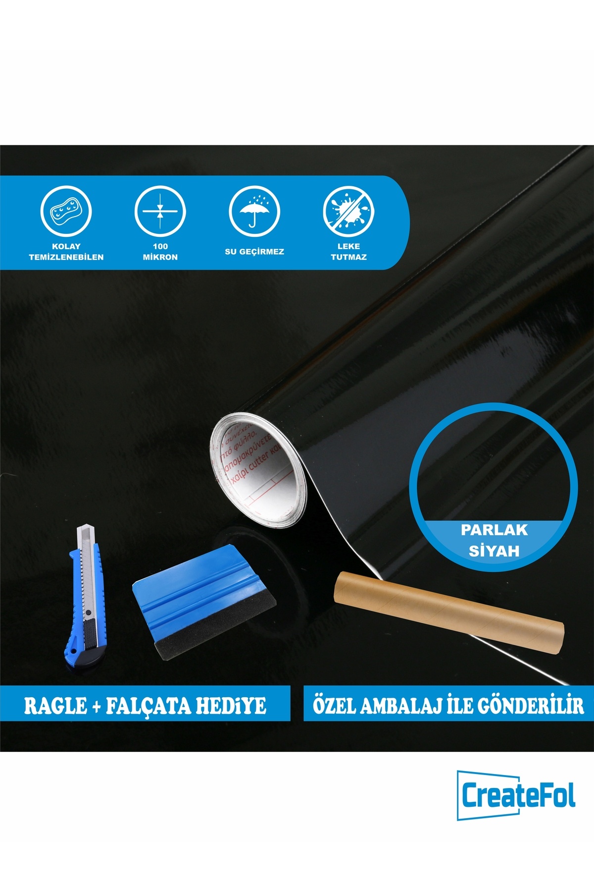 CreateFol Glossy Black Self Adhesive Dishwasher Coating Foil 70X100