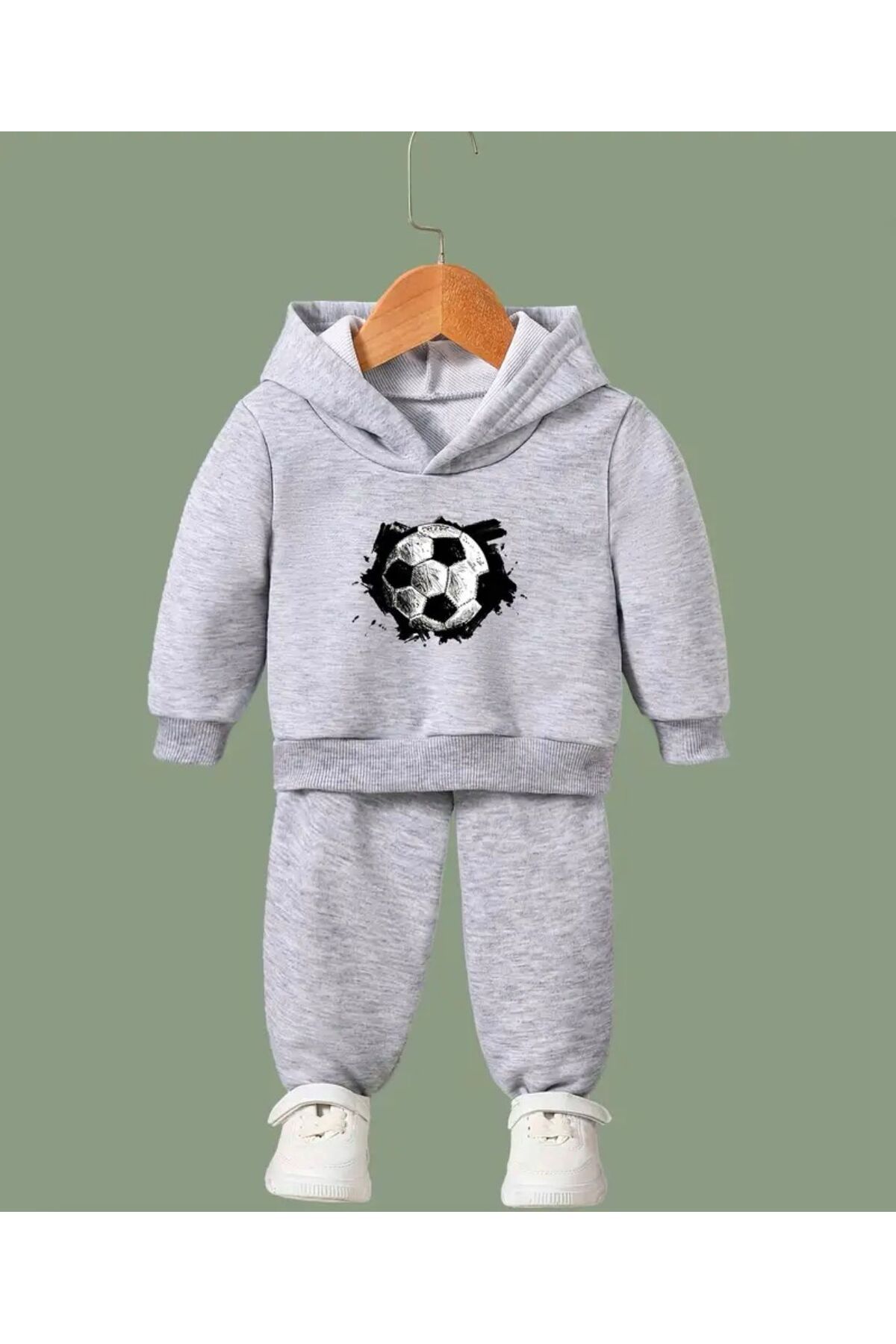 MORNİNG KİDS Set De Trening Pentru Fotbal Cu Glugă Gri Pentru Băiat Masculin - 11–12 years