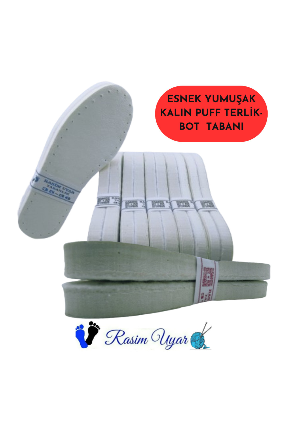 Genel Markalar 1 ÇİFT PUFF KALIN TERLİK-BOT TABANI - ÜÇ KATMANLI