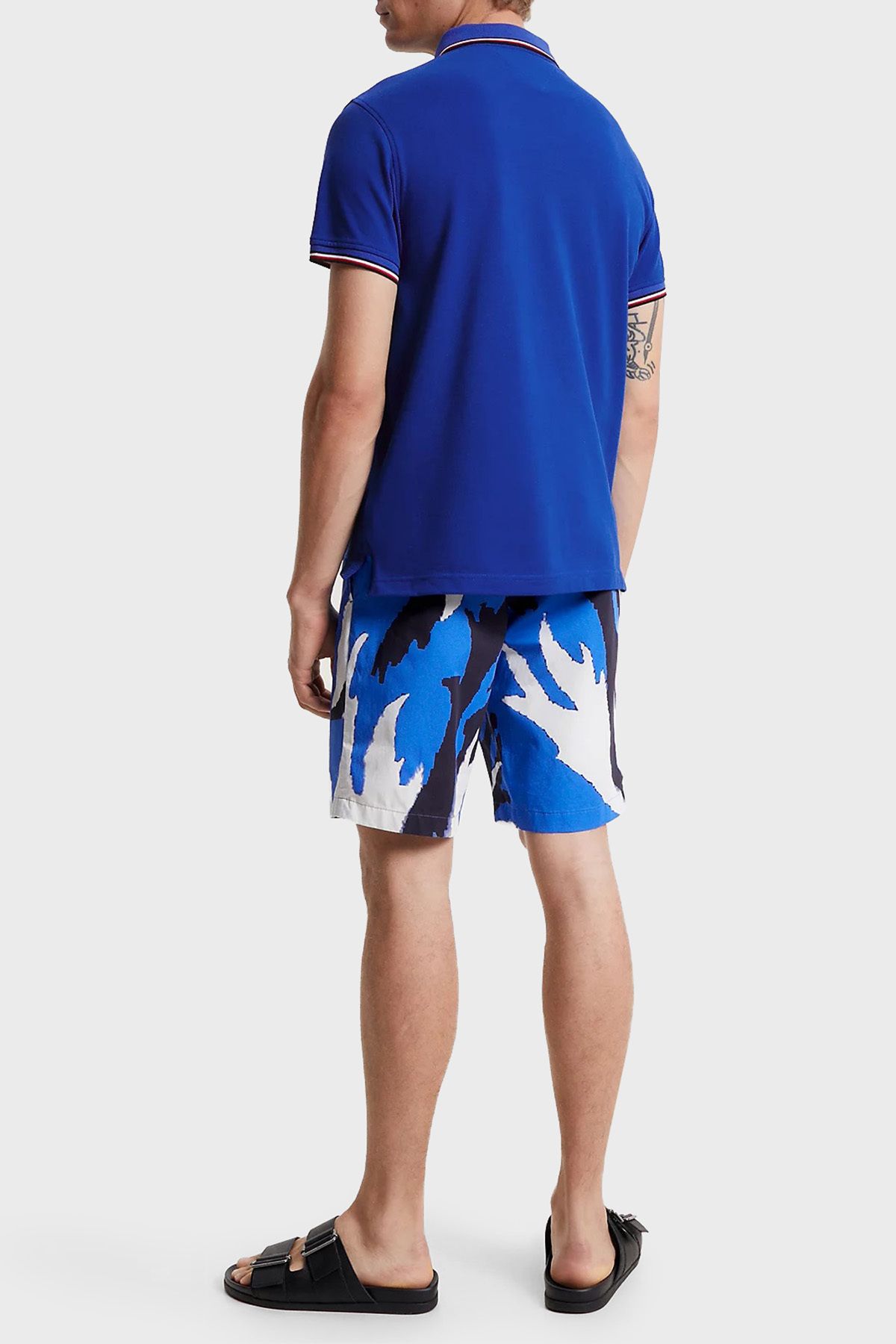 تی شرت یقه پولو مشکی مردانه پنبه اسکینی مناسب چوگان یاکا yaka MW0MW30750 C66 Tommy Hilfiger